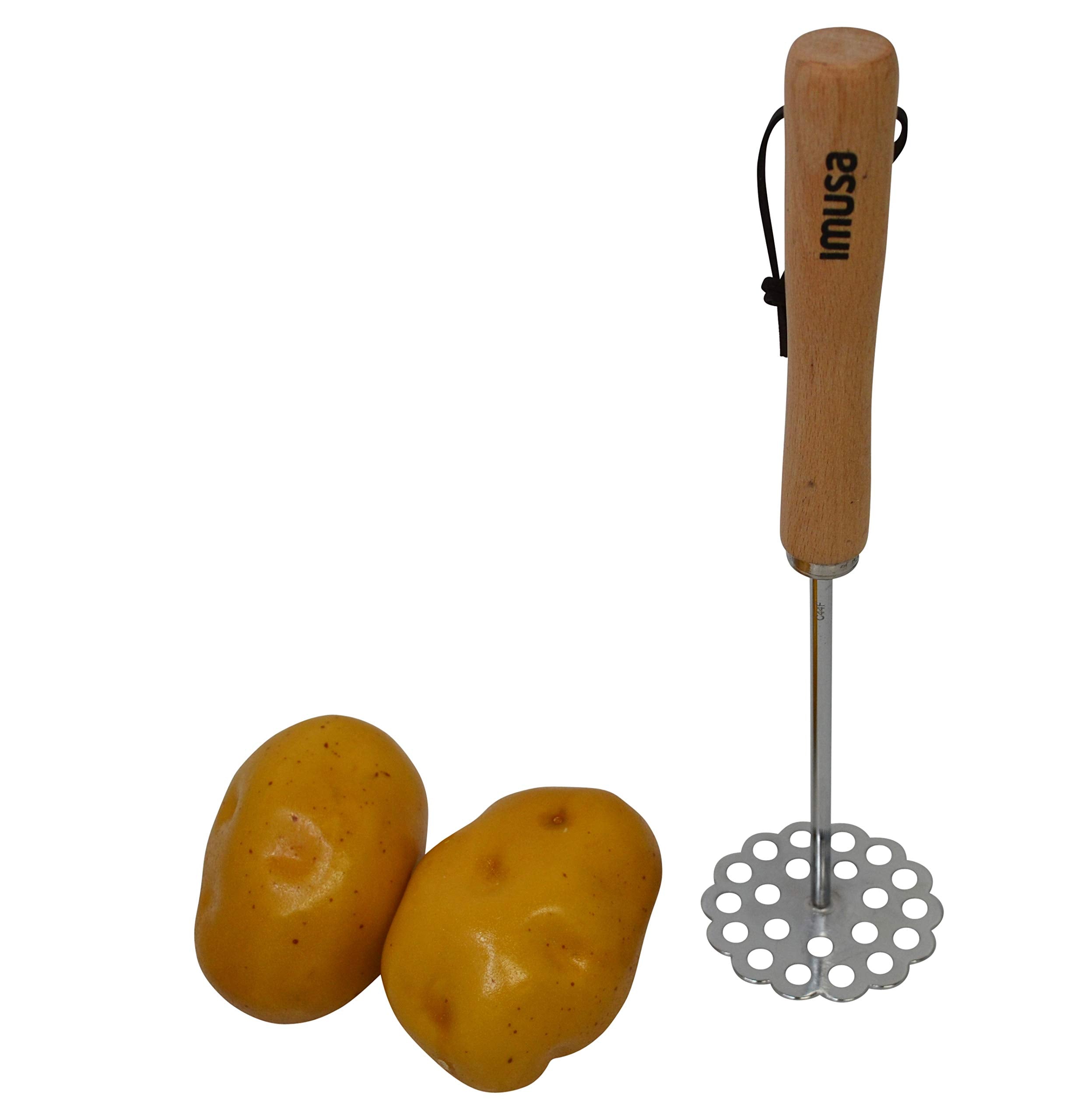 Imusa Metal Potato Masher With Handle, Wood