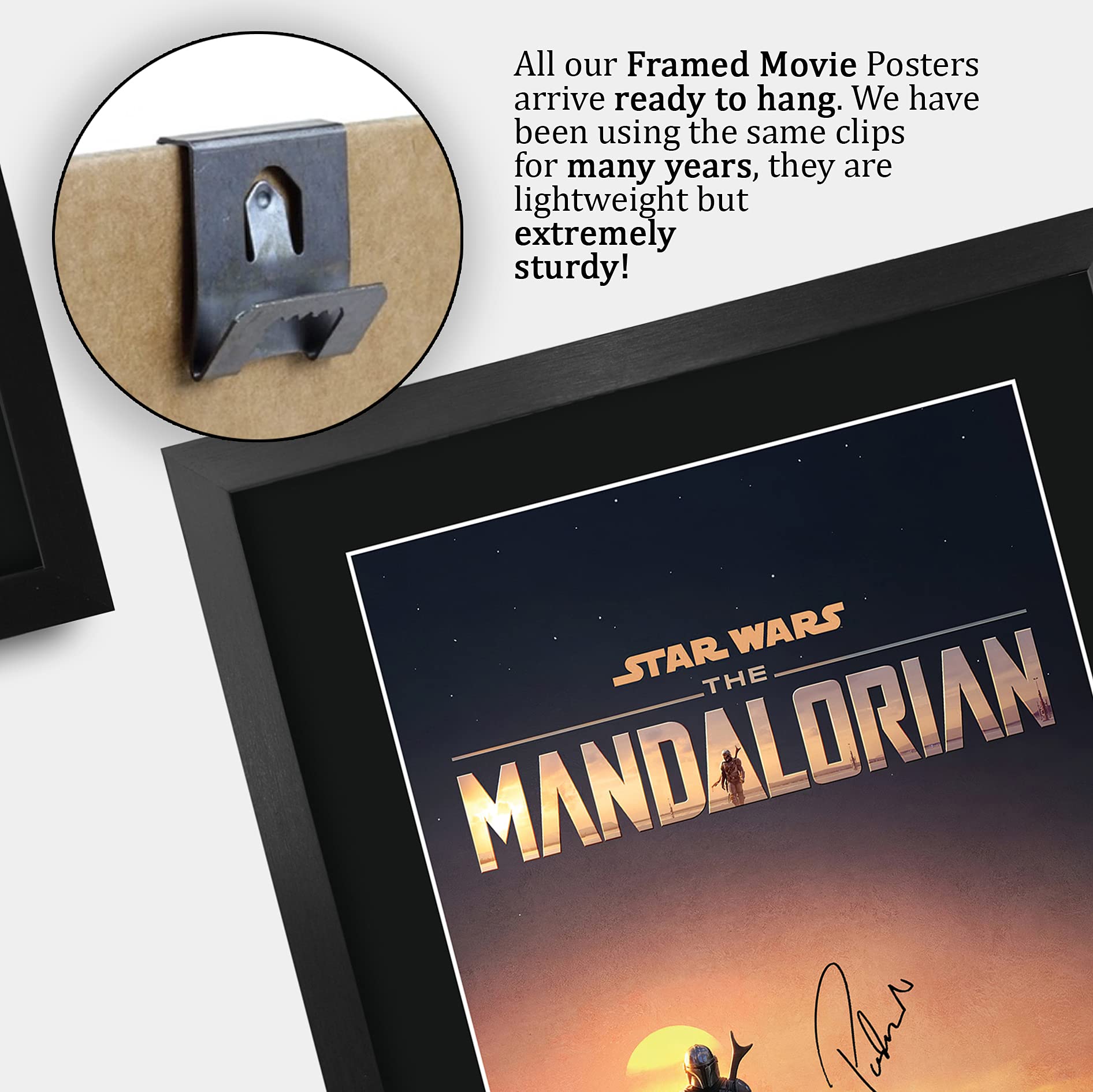 Hwc Trading The Mandalorian Pedro Pascal 16 X 12 Inch Framed Gifts Printed Signed Autograph Picture For Tv Memorabilia Fans - 16