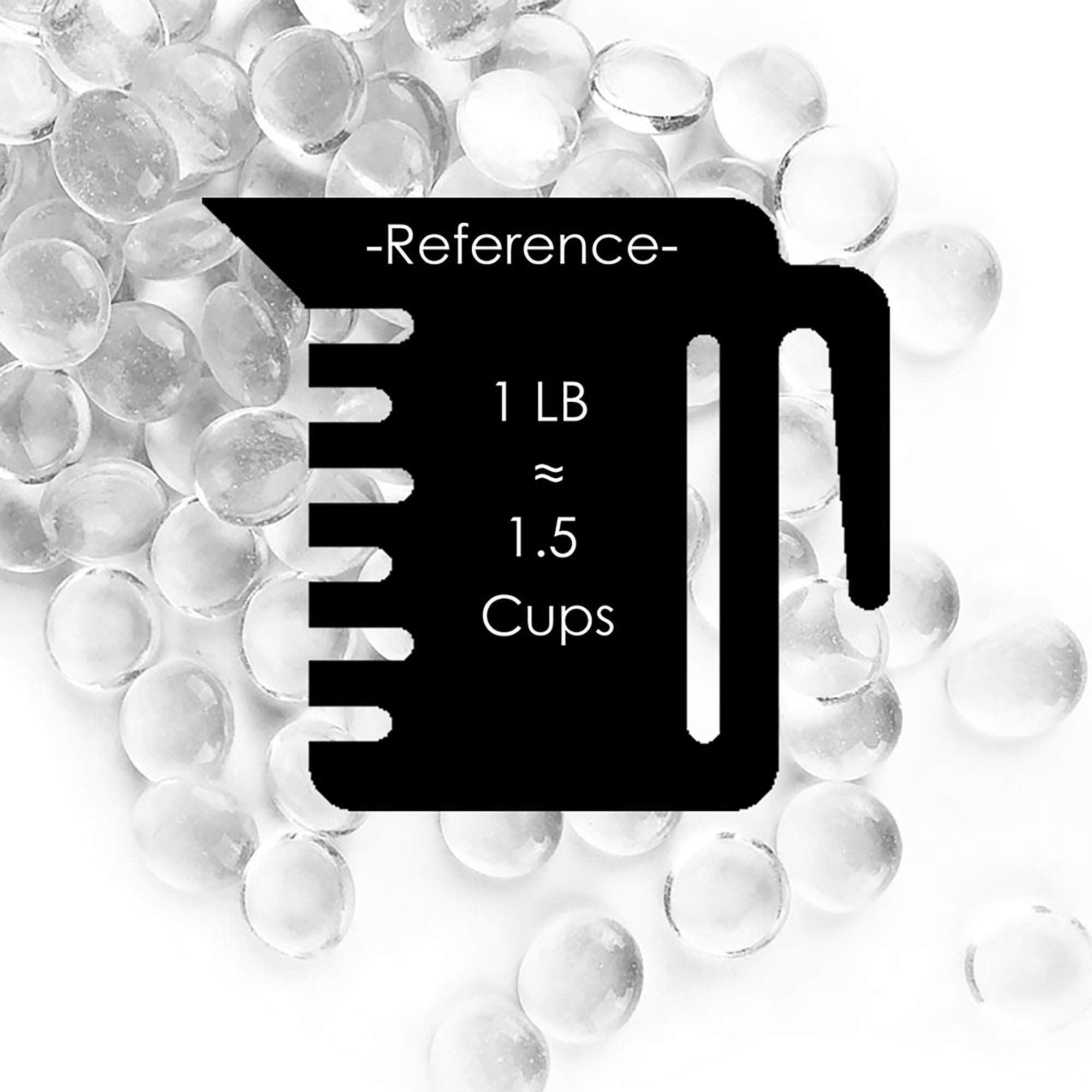 CYS EXCEL 5LBS Clear Glass Gemstone Beads Vase Fillers Flat Marble Beads Multiple Color Choices Aquarium Decor Rocks Floral Stones Decorative Mosaic Glass Gem Pebbles