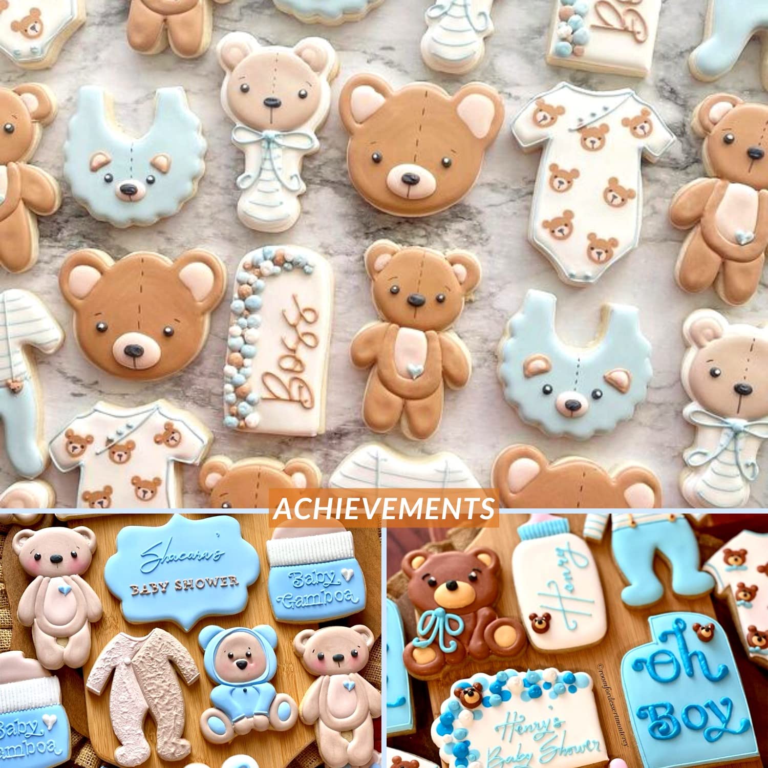 Teddy Bear Cookie Cutter Set - 4 Pieces Teddy Bears Plastic Biscuit Cutter For Kitchen Baking