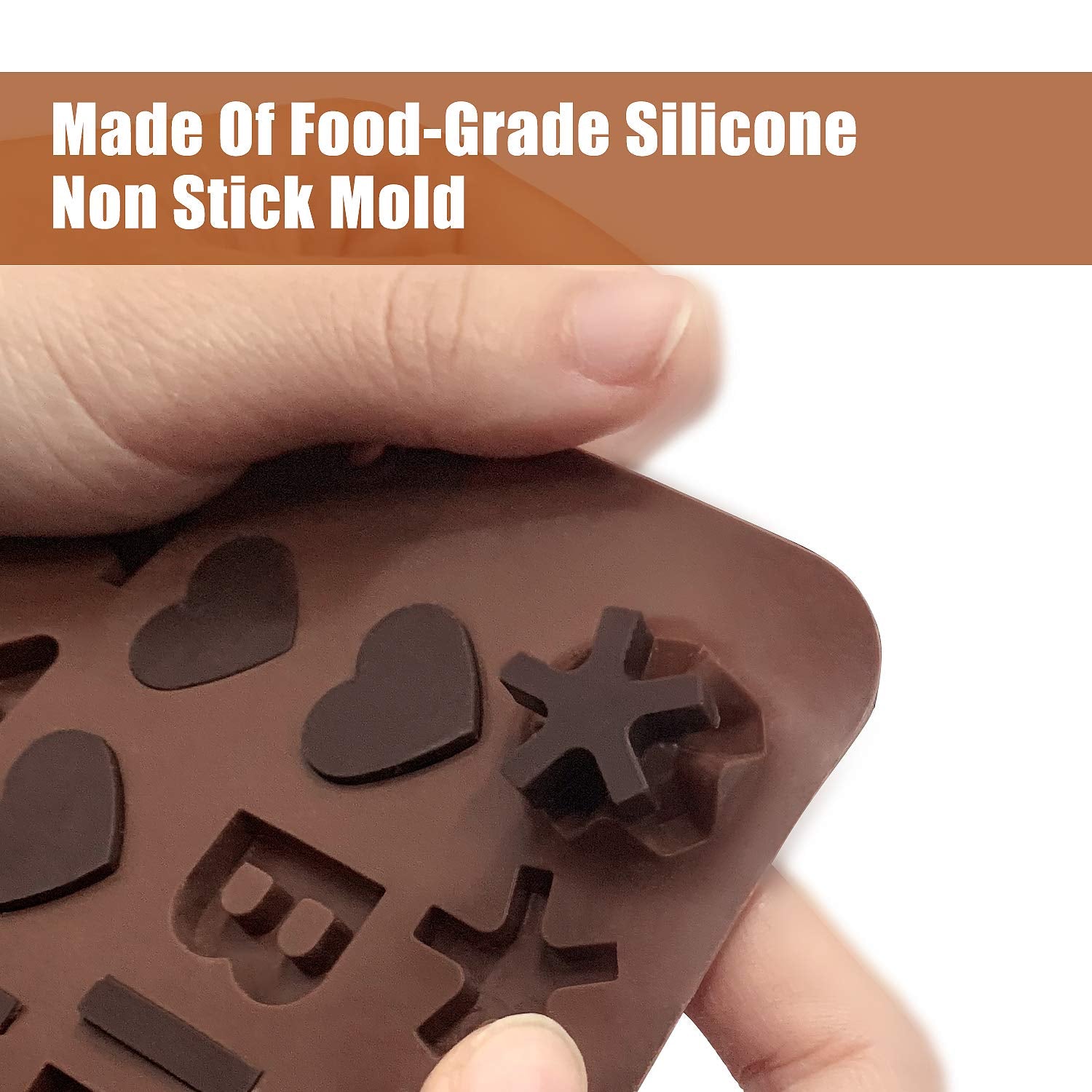 Walfos Silicone Letter Mold And Number Chocolate Molds - Non-Stick Letter Chocolate Mold, Made Of Food Grade Silicone, Bpa Free,