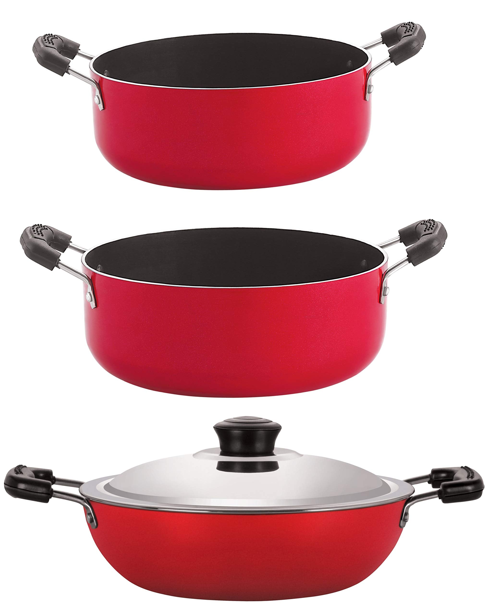 Nirlon Non Stick Aluminium Cookware Set, 3 Pieces(Dkd(J)_Cs22_Cs24)