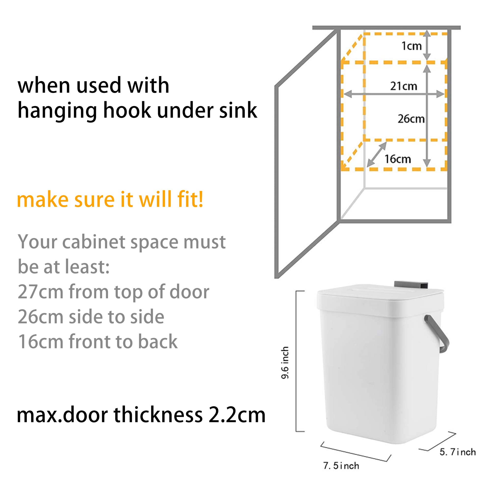 stonespace Small Kitchen Trash Can with Lid  Compost Bin Indoor Kitchen Sealed  Under Sink Trash Can  5 L/1.3 Gallon Plastic Trash Bin  Green