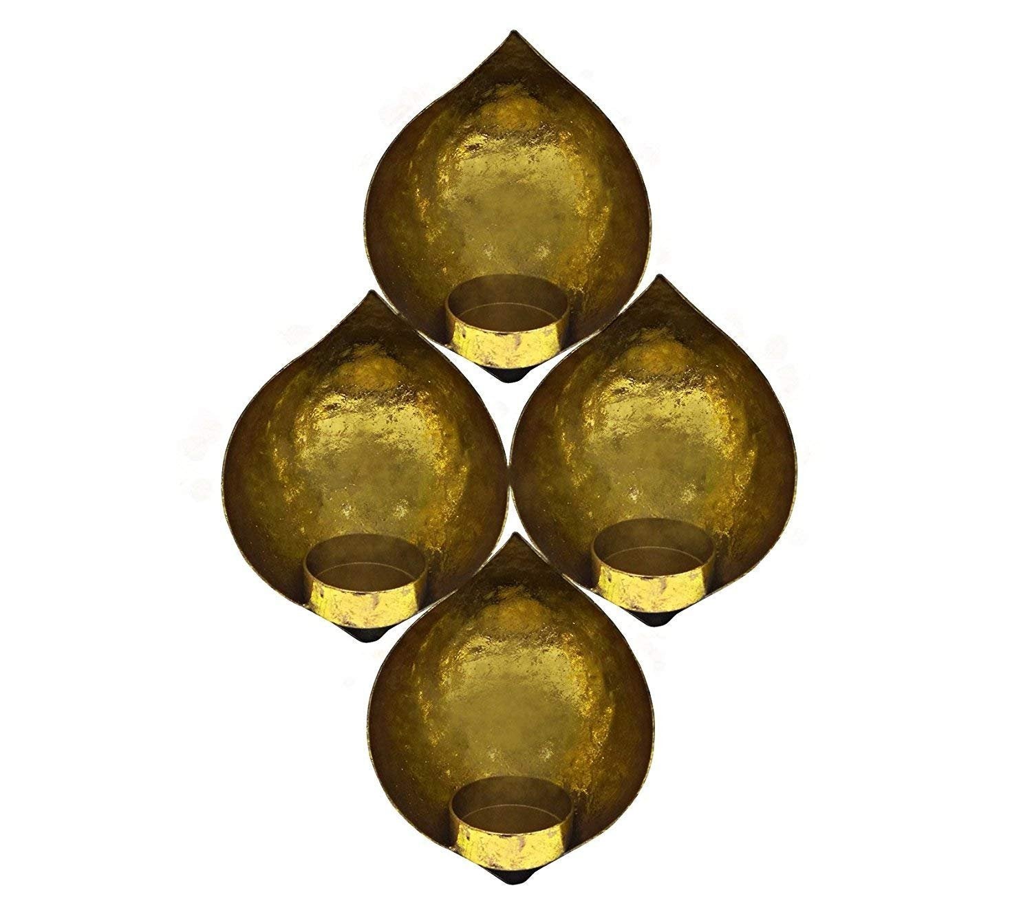 JaipurCrafts Iron Eye Shaped Wall Sconce with Tealight candle holder for Home and Diwali Decorations (Pack of 4)