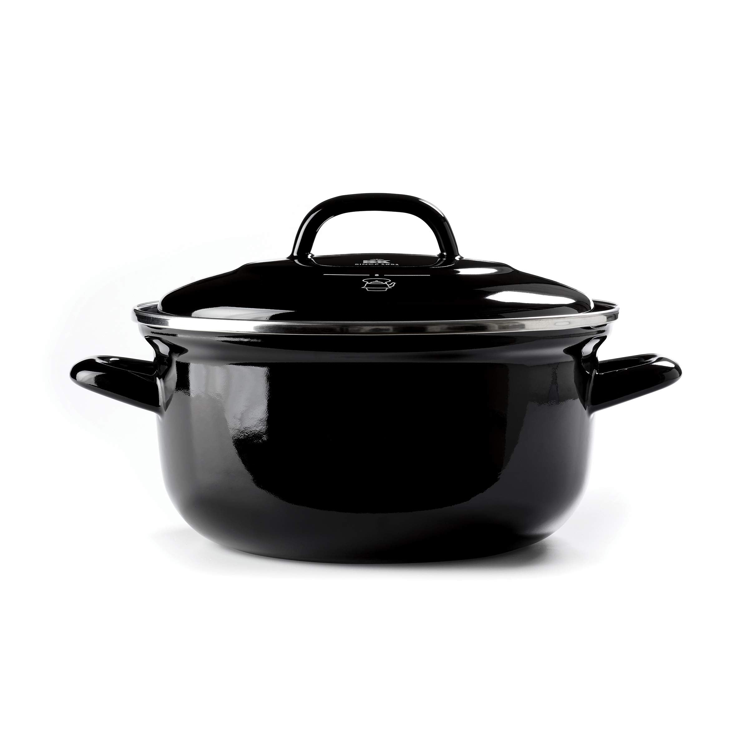 Bk Indigo Aluminum Heavy-Gauge Carbon Steel, Induction, 3.5Qt Nonstick Glaze Dutch Oven, Dishwasher Safe, Black