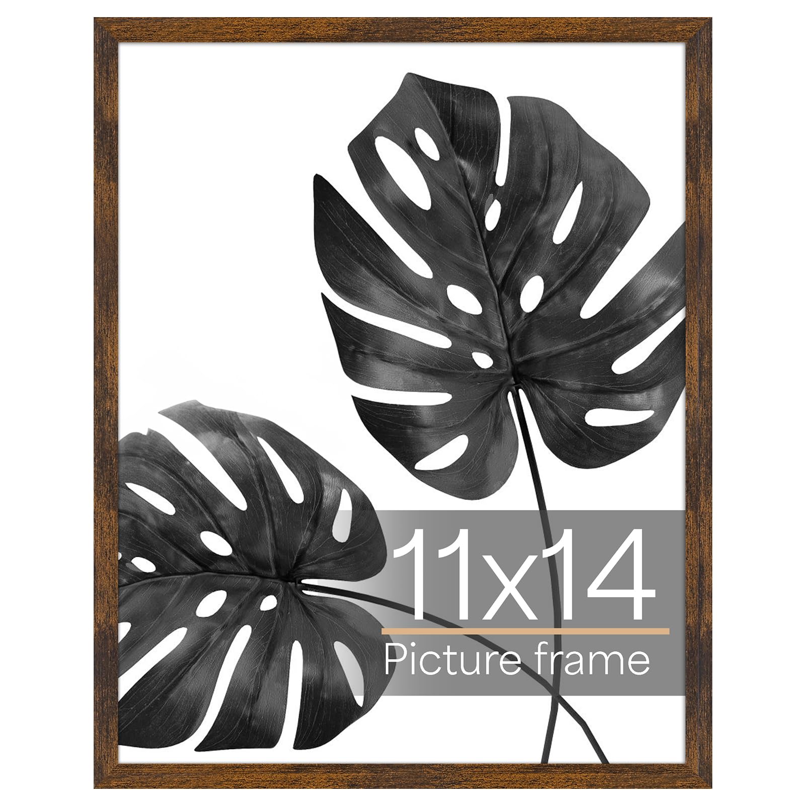 Giftgarden 11x14 Picture Frame Rustic Brown, 11 by 14 Thin Photo Frame for Wall Tabletop Display, Single