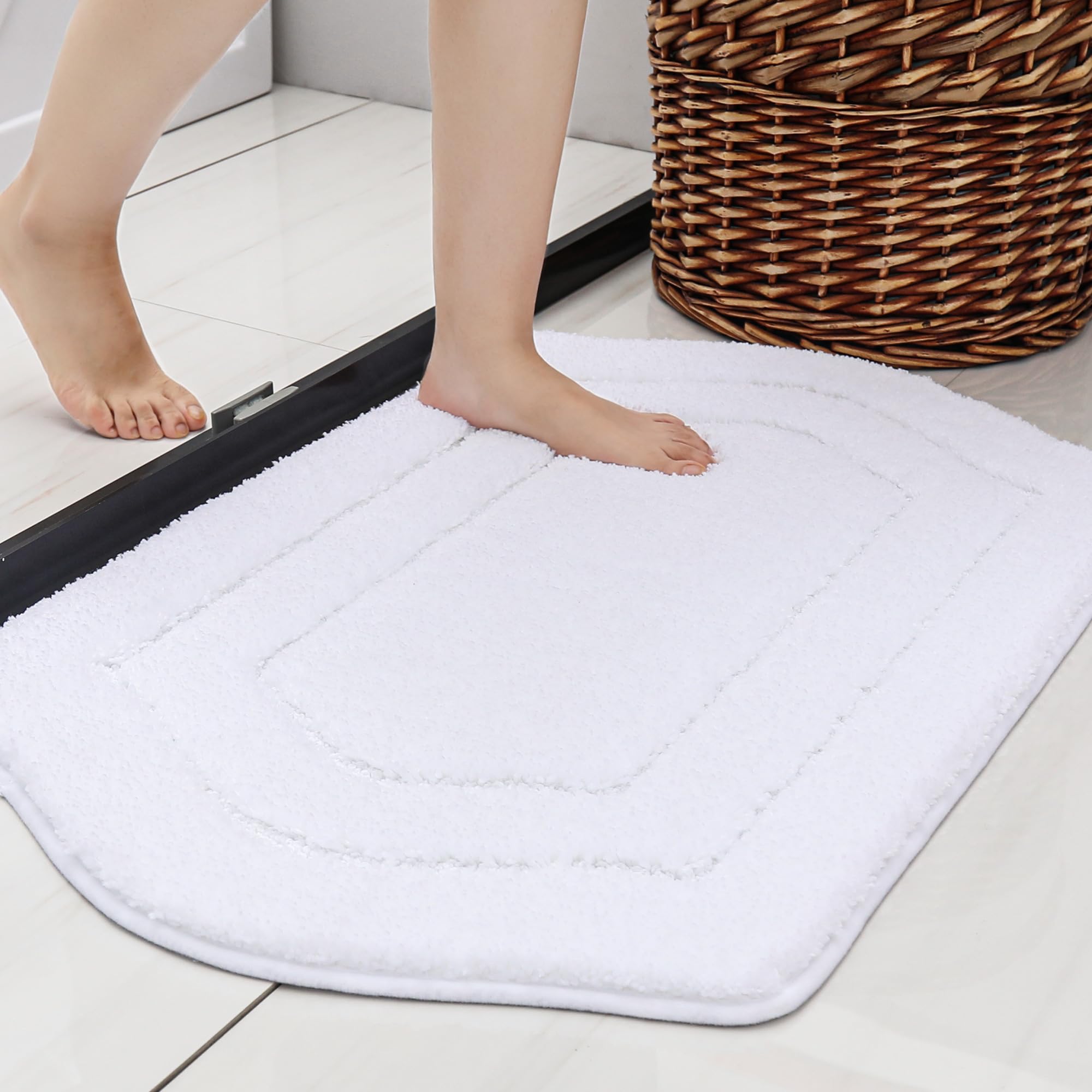Cosy Homeer Extra Thick Bath Rugs For Bathroom - Anti-Slip Bath Linen Set Mats Soft Plush Yarn Shaggy 100% Strong Polyester Livi
