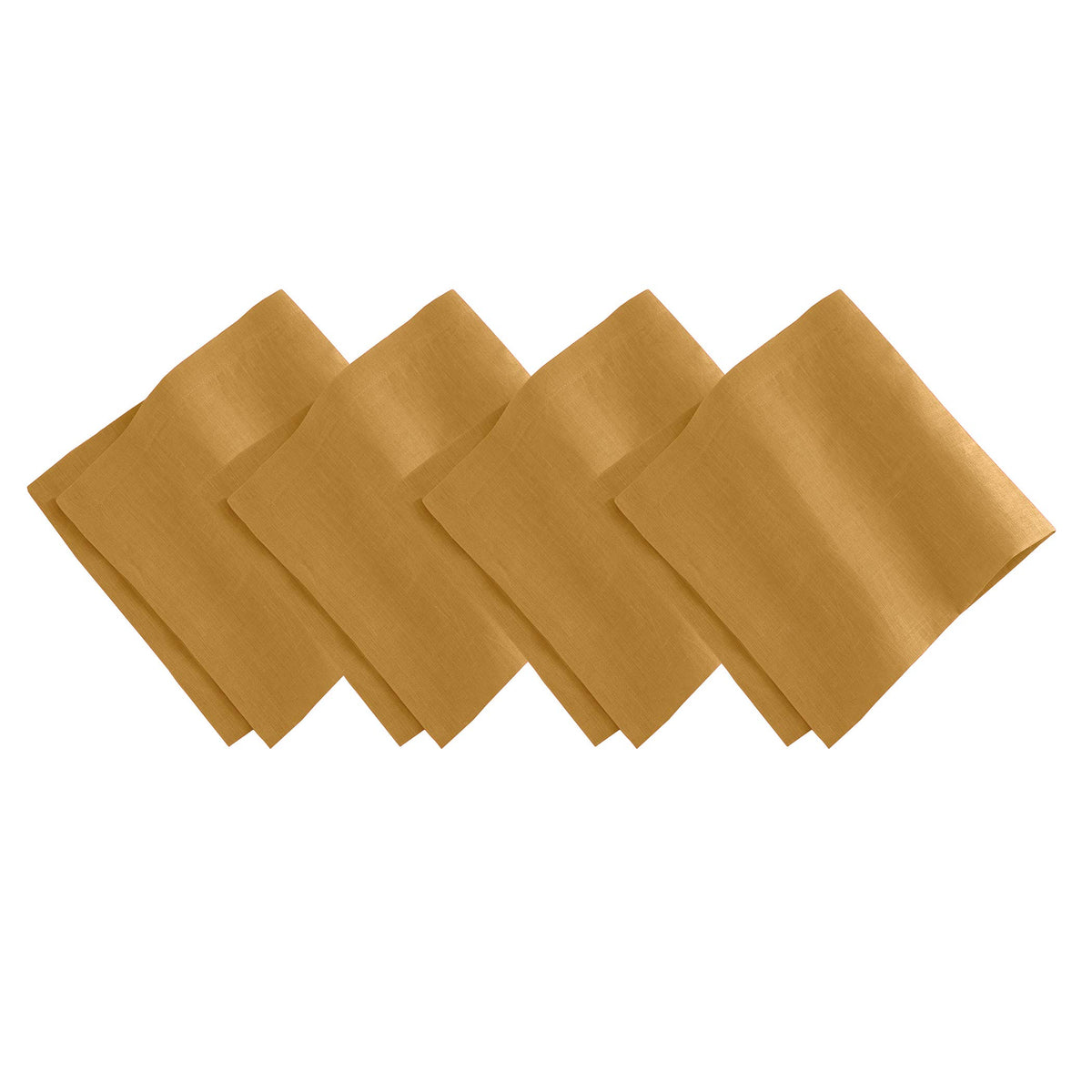 Elrene Home Fashions Villeroy & Boch La Classica Luxury Linen Fabric Napkin (Set Of 4), 21''X21'', Antique Gold