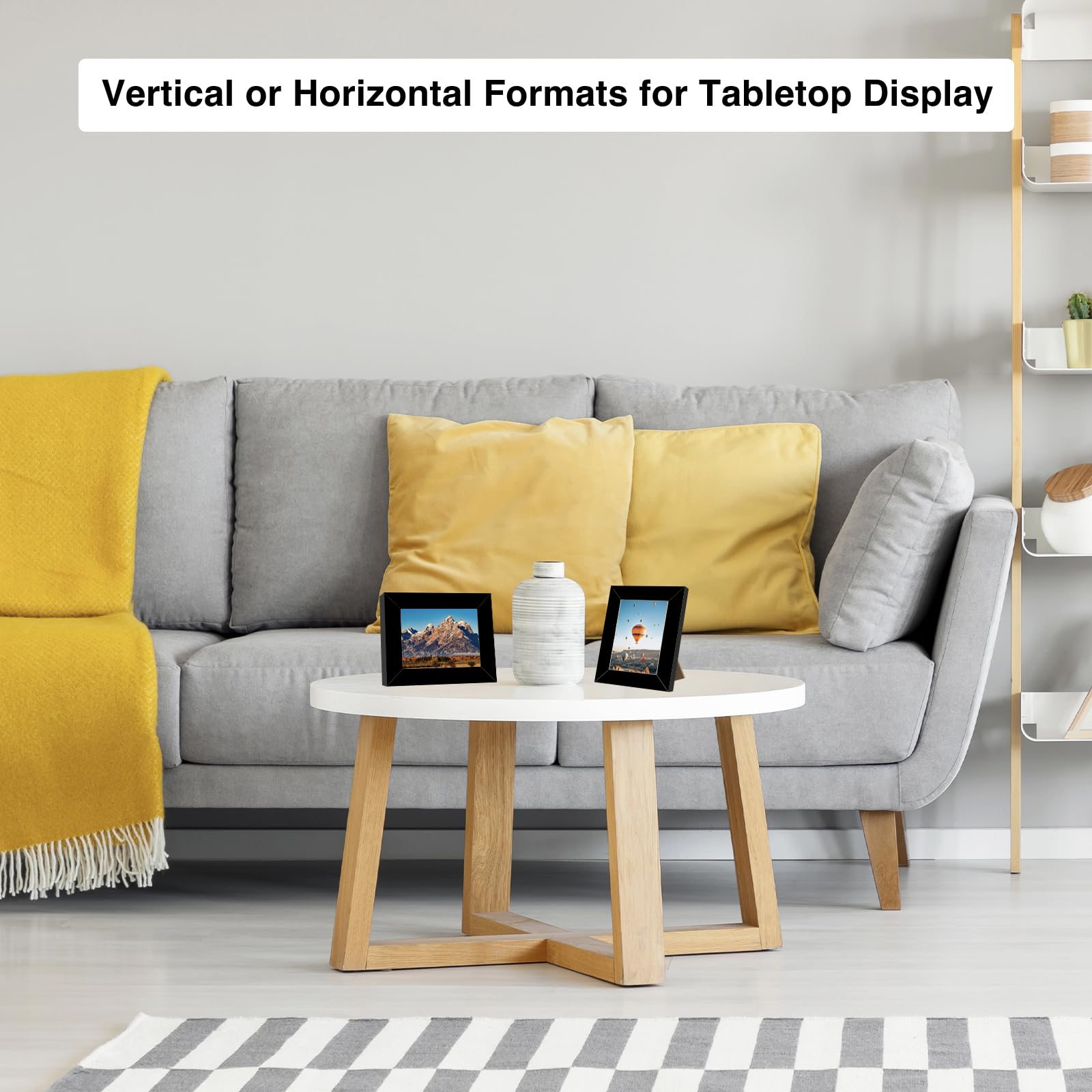 JCJMY 3.5x5 Picture Frame Black for Wall or Tabletop, 3.5 x 5 Wall Gallery Poster Photo Frame with Shatter Resistant Plexiglass,