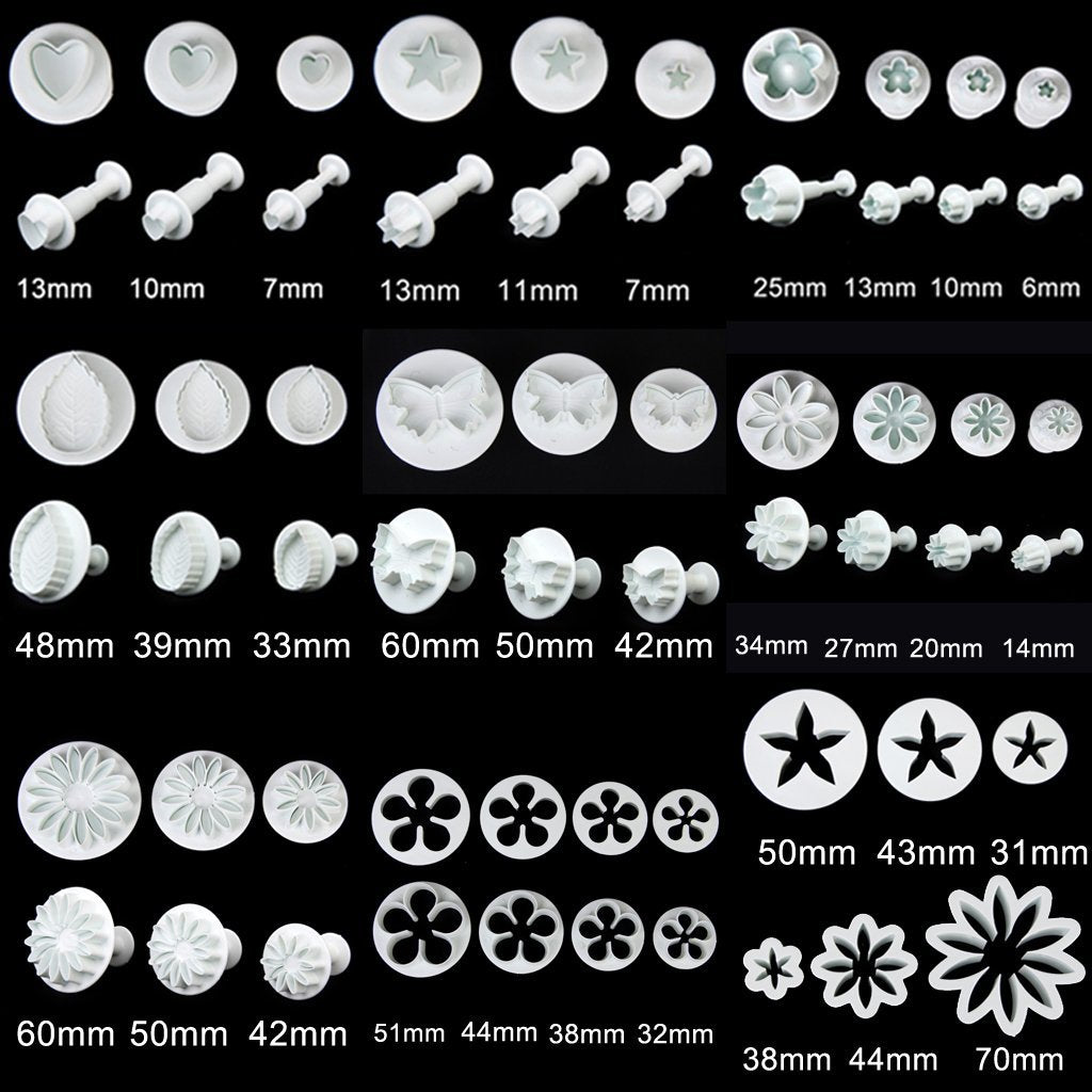 Zollyss Flower Fondant Cake Sugarcraft Decorating Kit Combos (Cookie Cutter) Set Of 33
