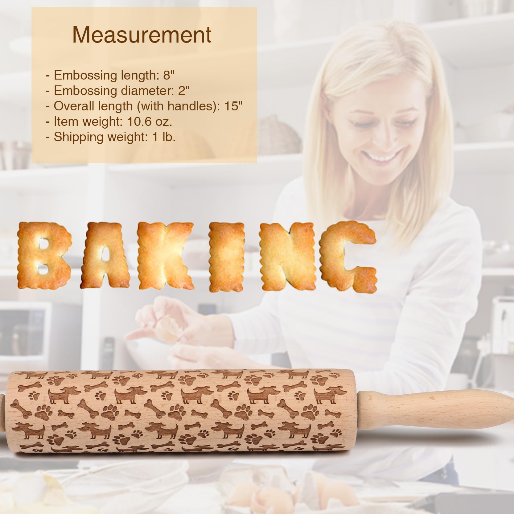 Embossed Rolling Pin For Baking Cookies Embossing Rolling Pins With Design Wooden Engraved Springerle Roller Pin Dough Animal Pa