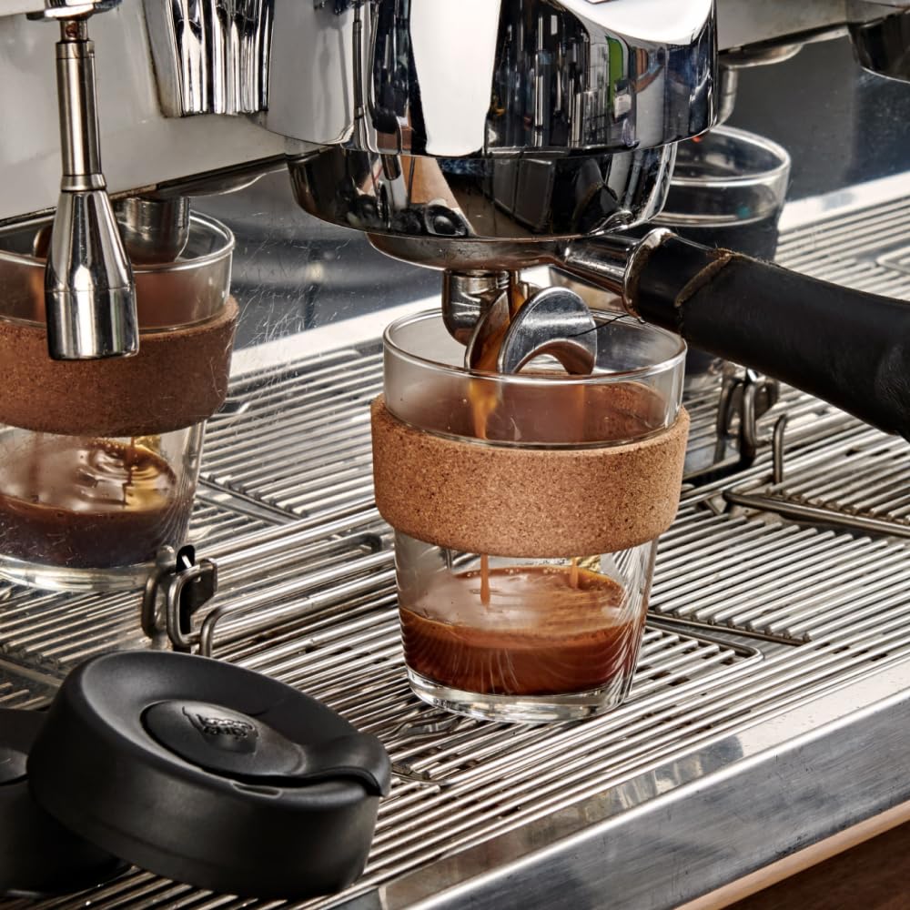 Keepcup Reusable Tempered Glass Coffee Cup  Travel Mug With Spill Proof Lid, Brew Cork Band, Lightweight, Bpa Free  Medium  12Oz