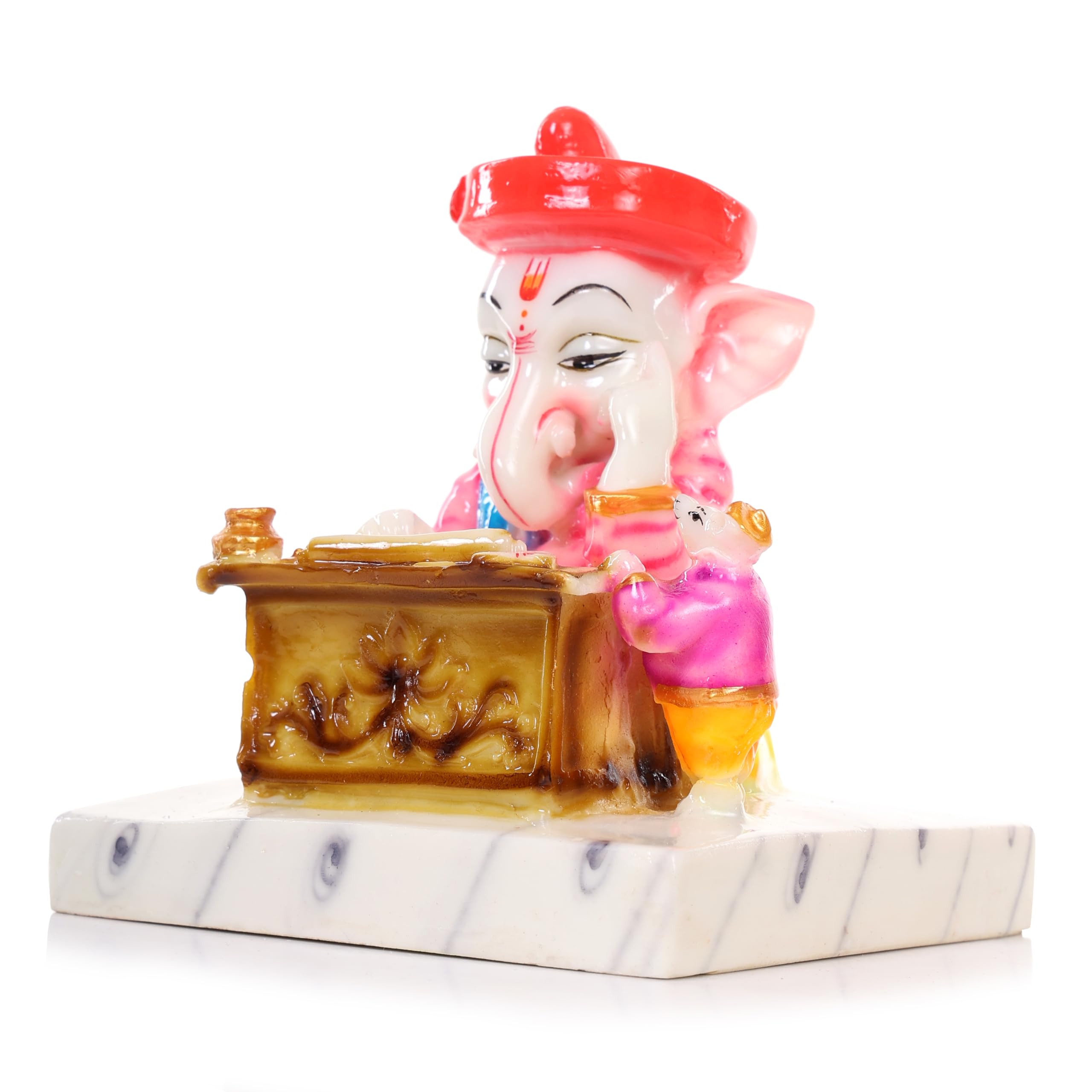 Rama Collections Munshi Ganesh Idol | Ganpati Bappa Murti Statue | Lord Ganesh Murti Ganesha Statue|God Of Success Gajanan Mahar