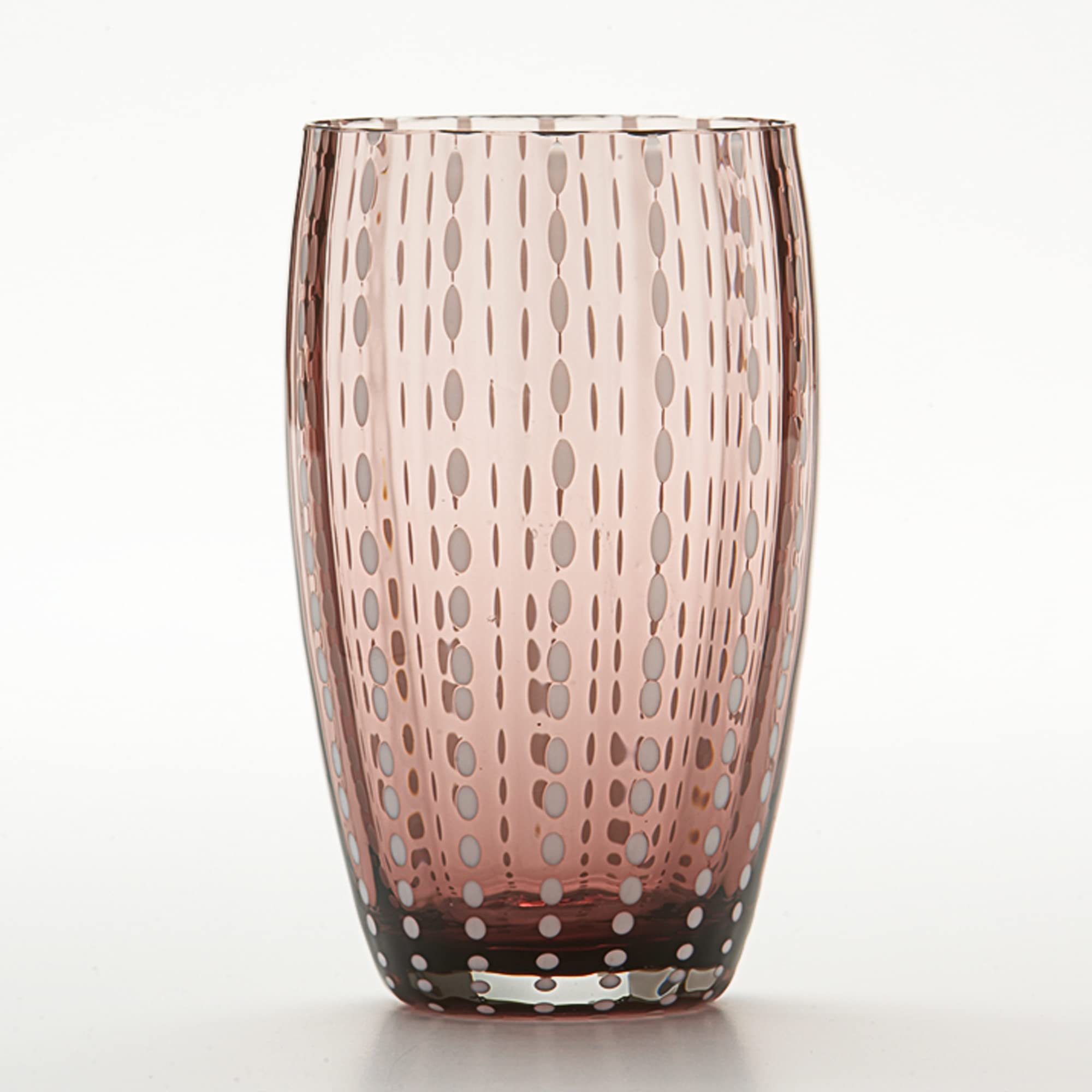 Zafferano Perle Beverage Amethyst (Set Of 2) 16 Fl Ozs, 5.3'' Height, Colored Murano Glass