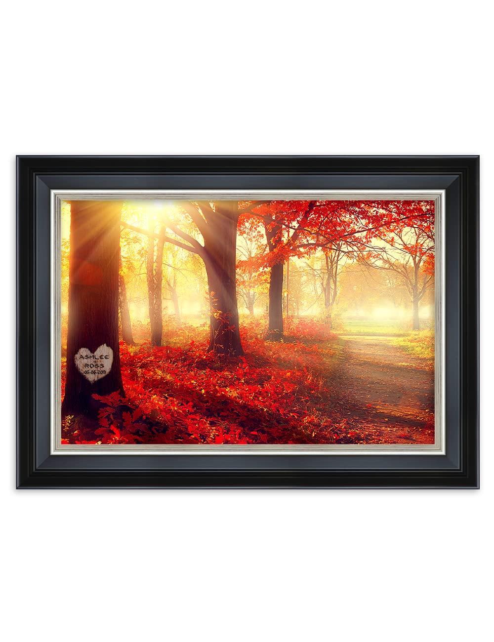 Ipic - You Are My Sunshine, Personalized Framed Wall Art With Names And Date On, Giclee Prints With Solid Wood Frame, Customized