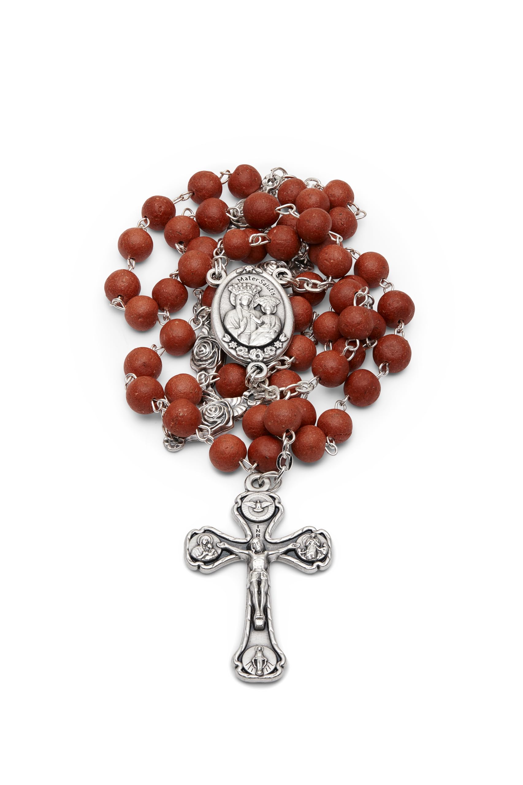 Mondo Cattolico Rosary Beads catholic for Women and Men Blessed During Popes Angelus, Original Rose Scented Rosary with Our Lad
