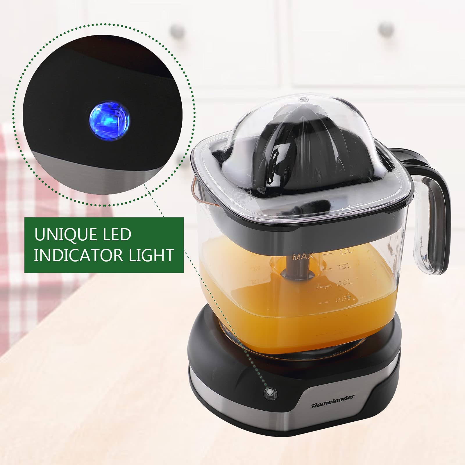 Homeleader Electric Citrus Juicer, Lemon Squeezer With Powerful Motor And Led Working Lamp, Orange Juicer For Grapefruits, Orang