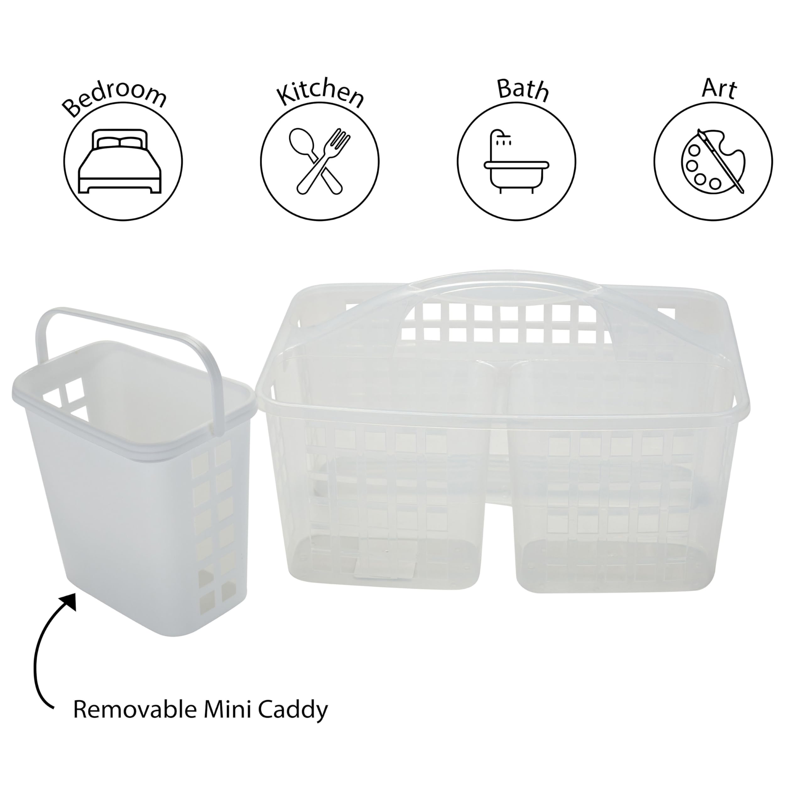 Bath Bliss 2 In 1 Portable, Bathroom Shower Caddy For Shampoo, Conditioner, Soap, And Cosmetics, In Bath Tote