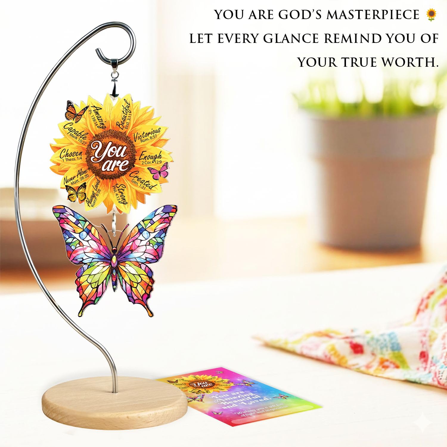 Christian Gifts for Women Birthday, Butterfly Inspirational Gift for Friends, Mom, Sister, Girl, Female Coworker, Christian, God