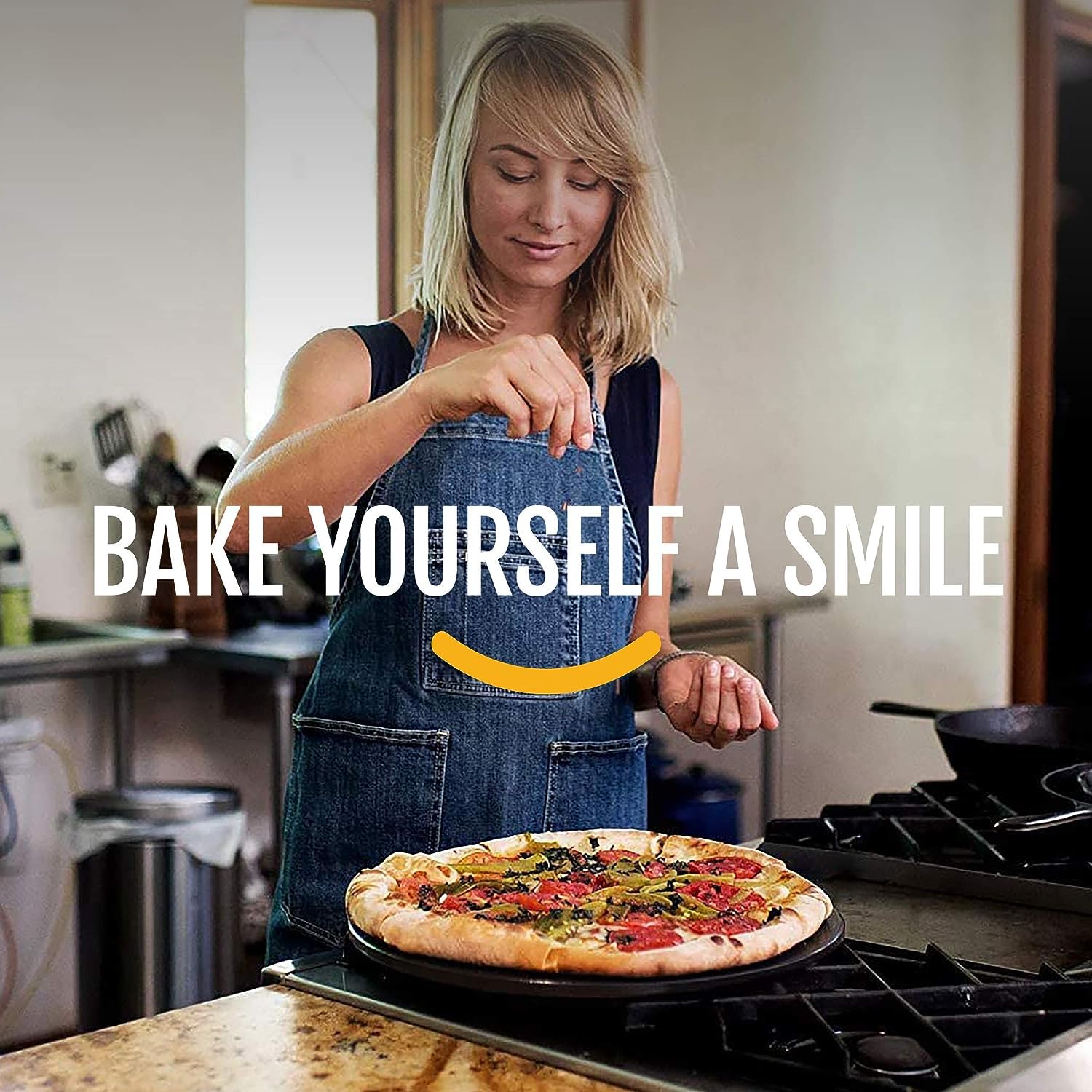 Heritage Pizza Stone, 15 Inch Ceramic Baking Stones For Oven Use - Non Stick, No Stain Pan & Cutter Set For Gas, Bbq & Grill - K