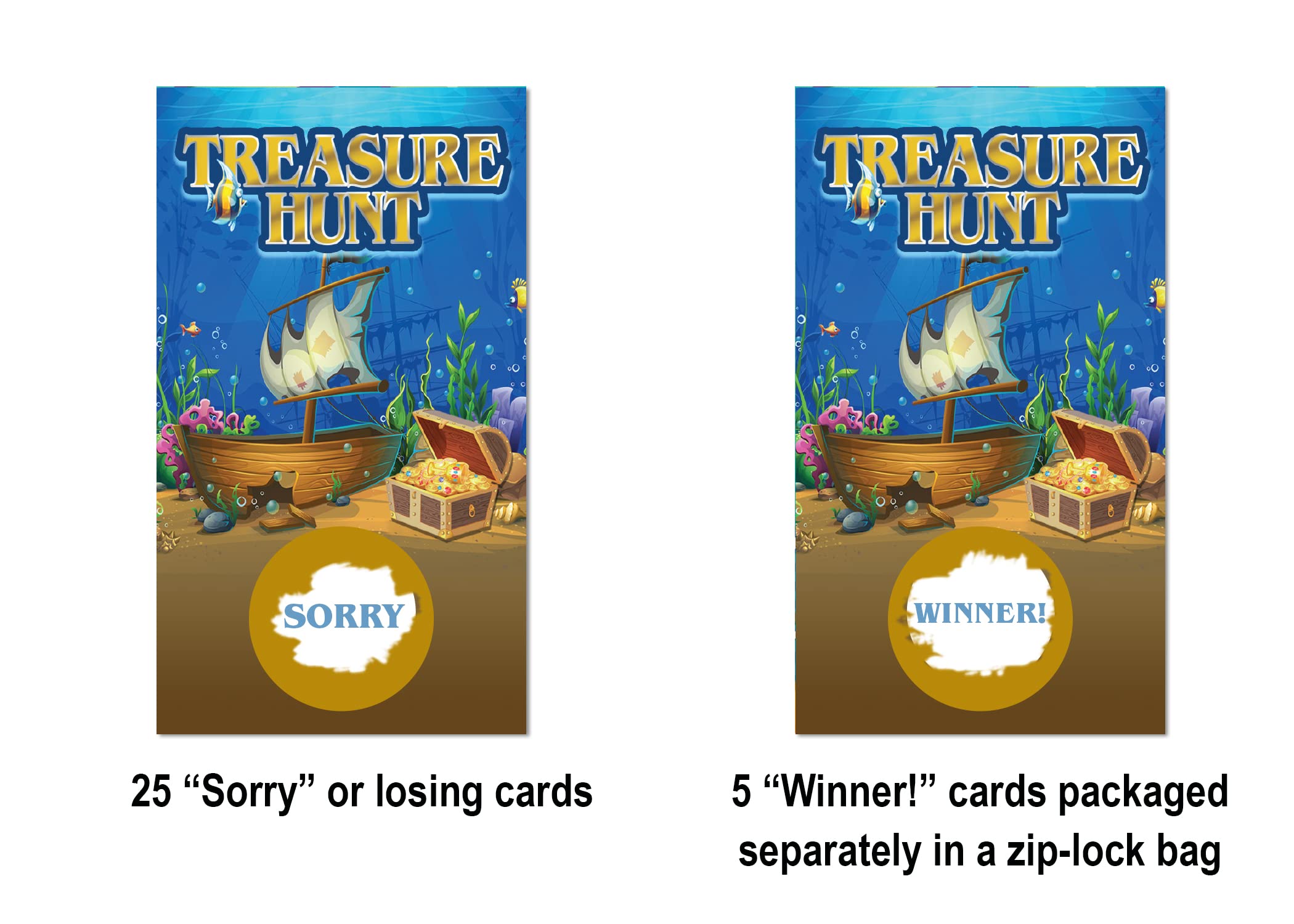 Promo Printing Group, Inc. Treasure Hunt Scratch Off Cards - 30 Cards - Scratch & Win Game For Adults - Ages 168+