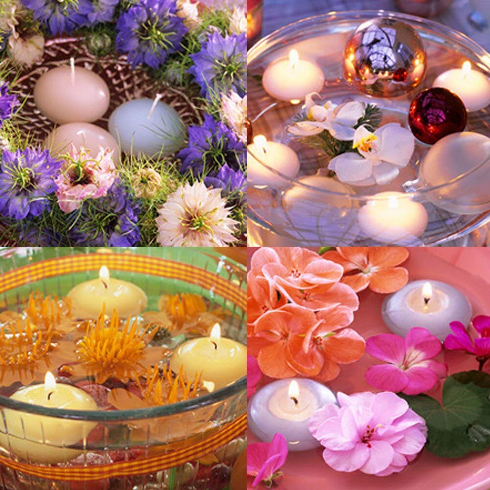 R Wellness Multi Color Paraffin Wax Floating Candle - Pack of 25 Candle Makes a Perfect Atmosphere for Romantic Dinner