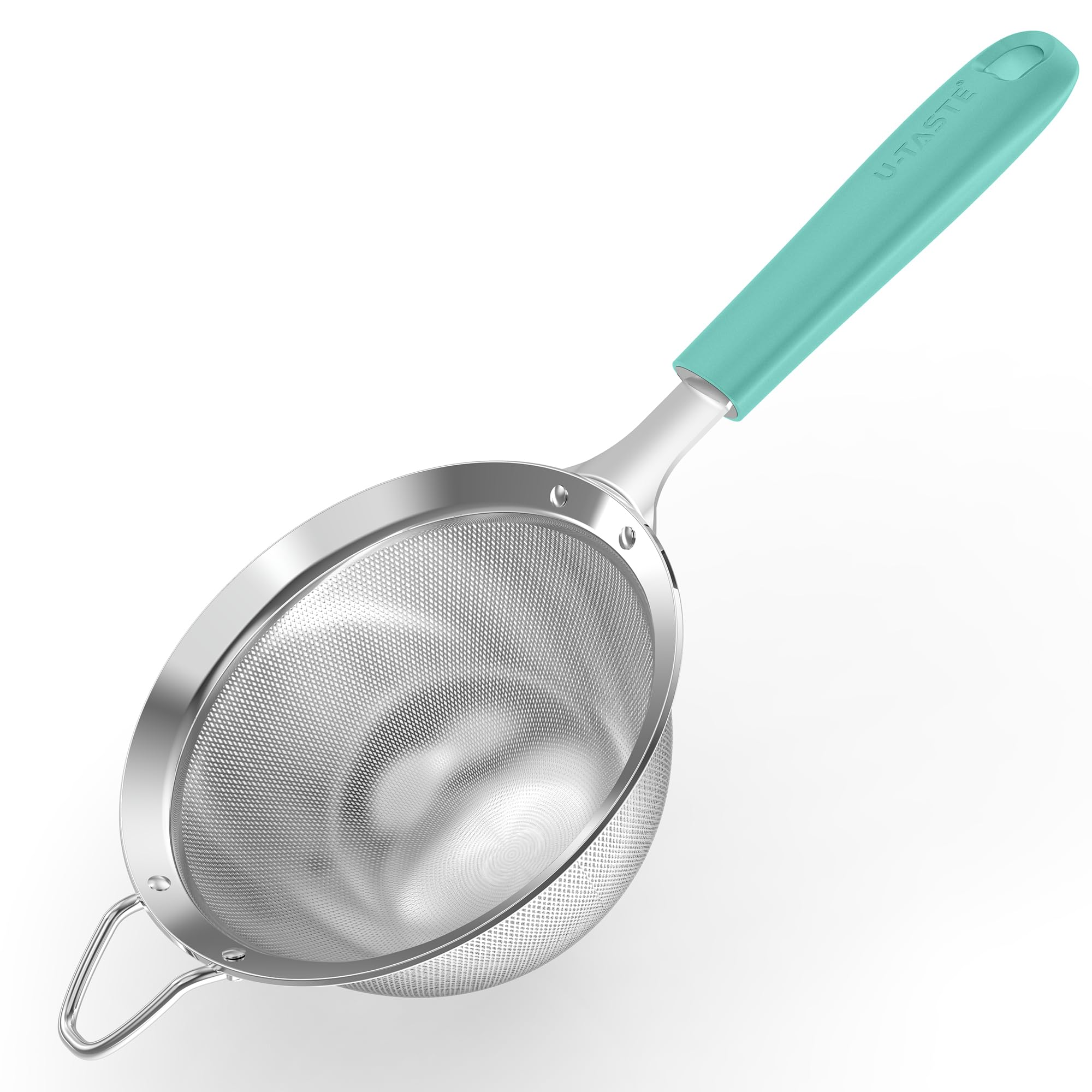 U-Taste Medium Fine Mesh Strainer: 18/8 Stainless Steel 4.73in 30 Mesh Kitchen Food Sieve with Sturdy Riveted Silicone Handle, H