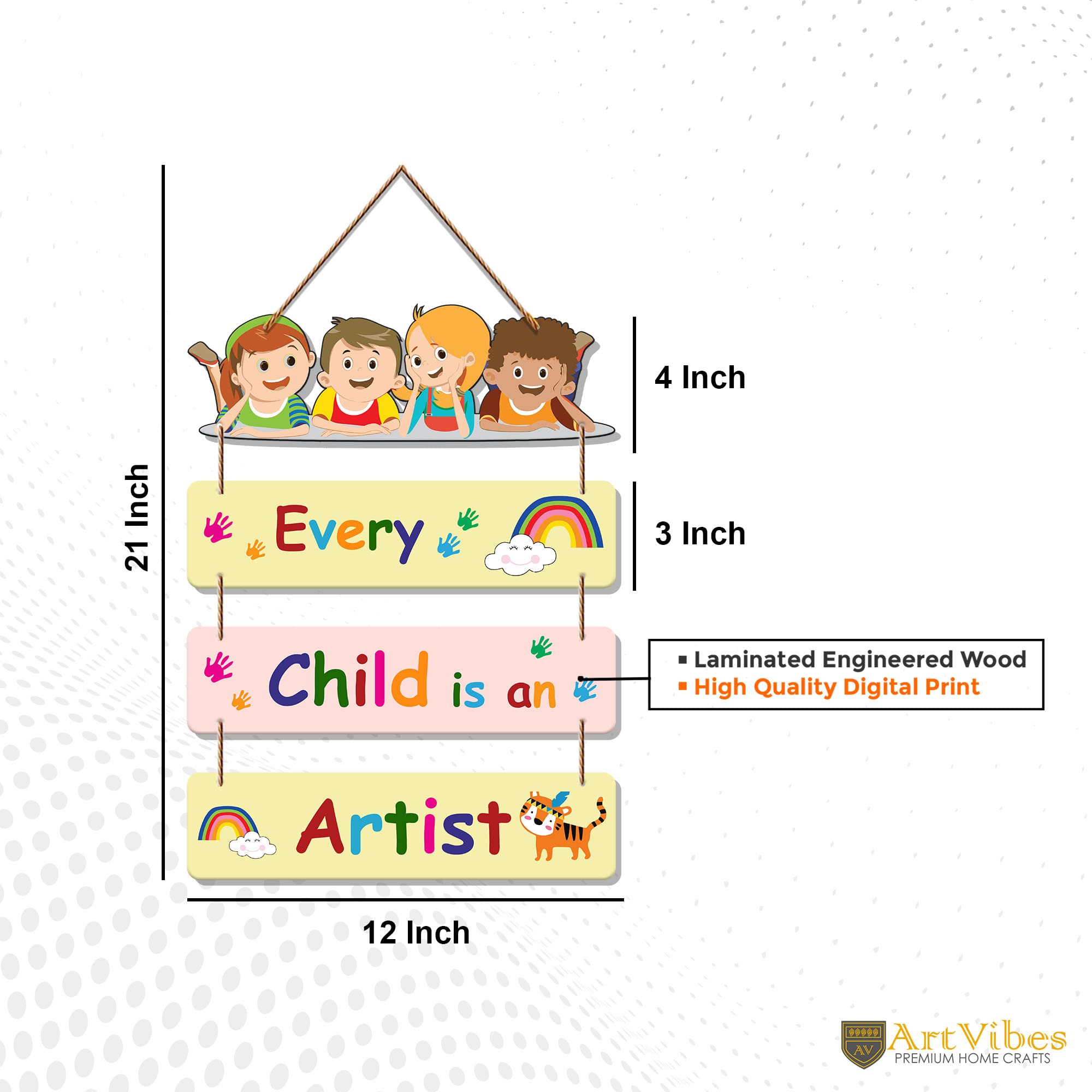 Artvibes Positive Quote Decorative Wall Art Wooden Wall Hanger for Kids Room | Living Room | Bedroom | Gift | Mordern Painting F