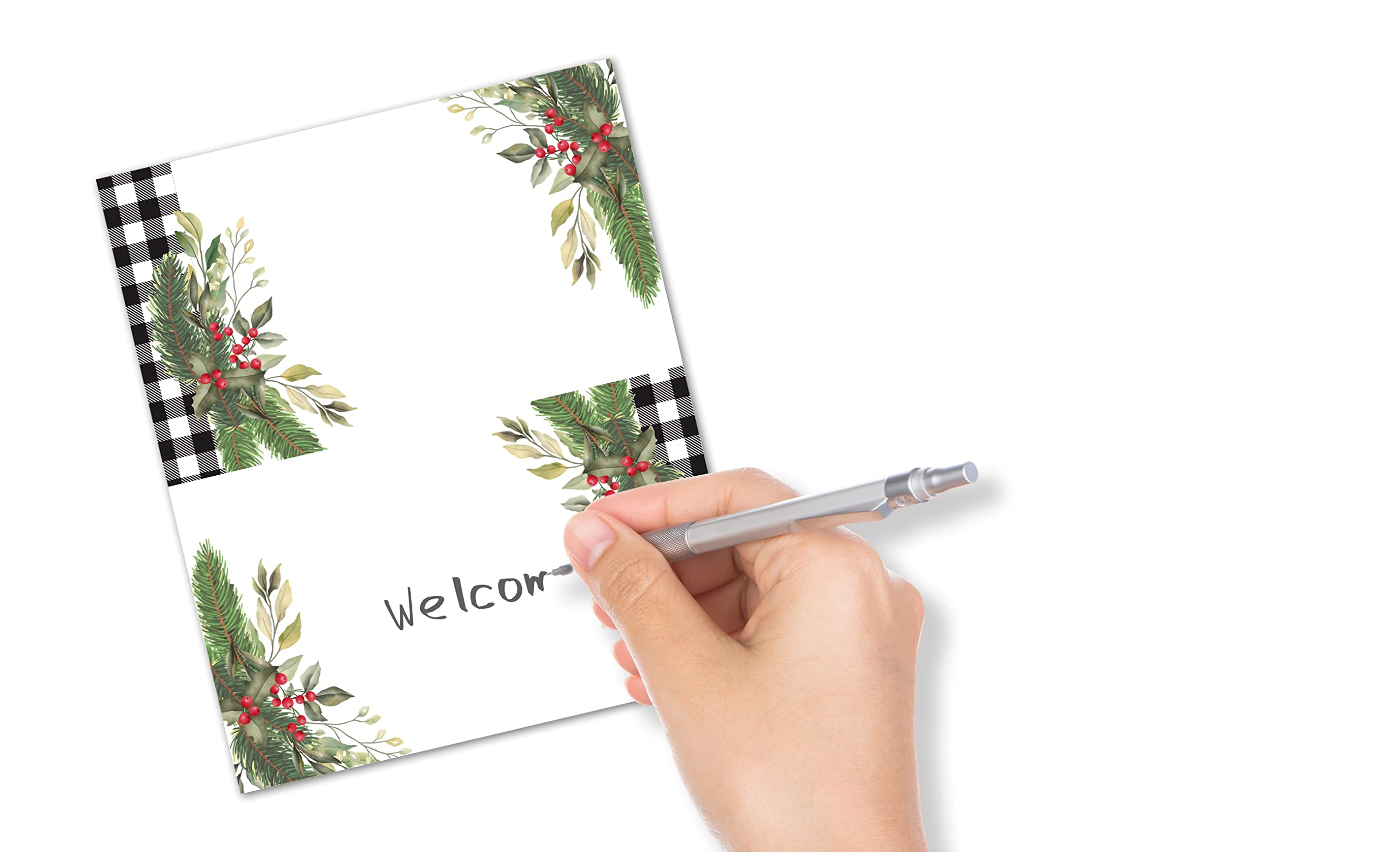 Table Place Card, Christmas Themed Tent Style Cards, Pack Of 25 Half-Fold Reception Place Card, Perfect For Christmas Party, Bir