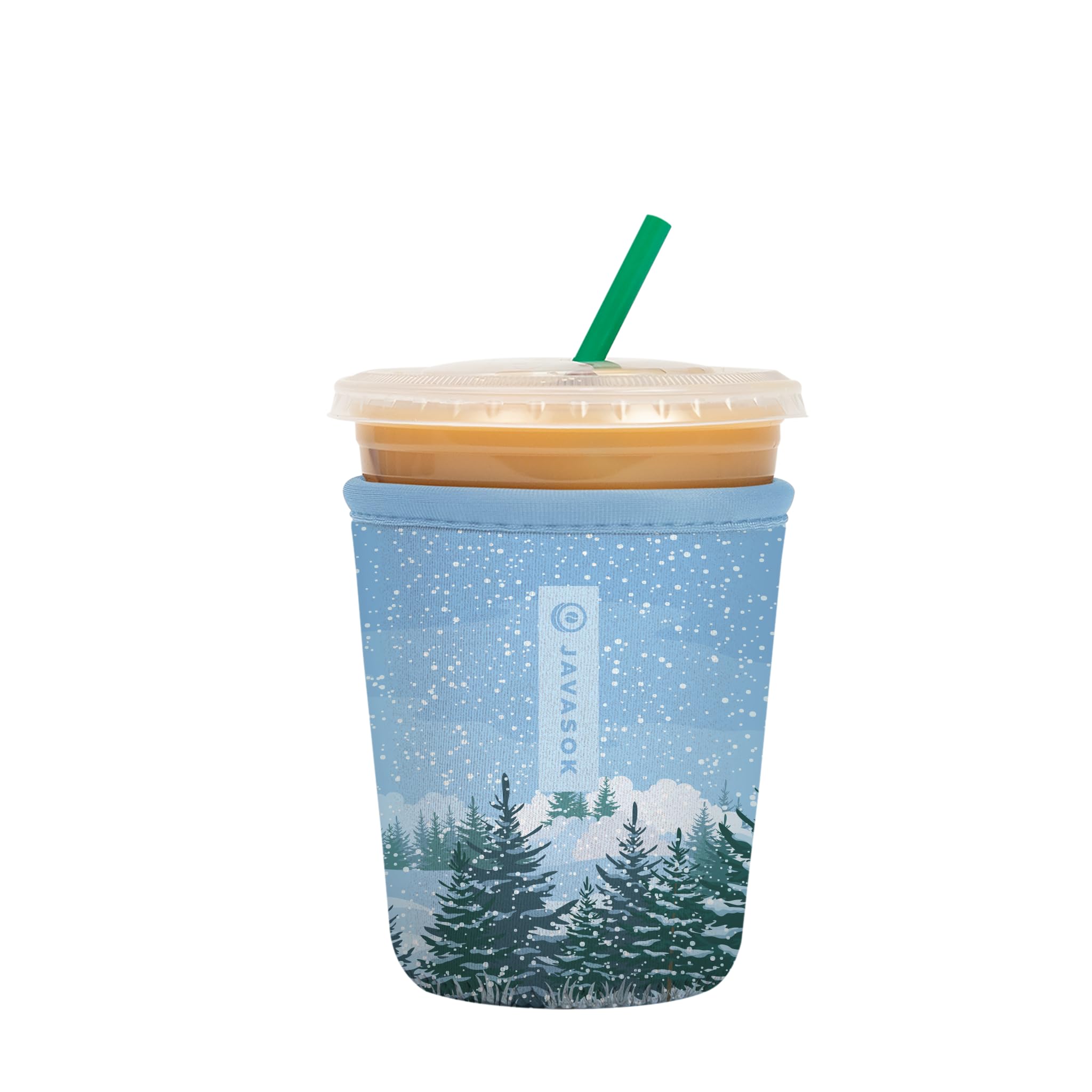 Sok It Java Sok Iced Coffee & Cold Soda Insulated Neoprene Cup Sleeve (Winter Wonderland, Small: 16-20oz)