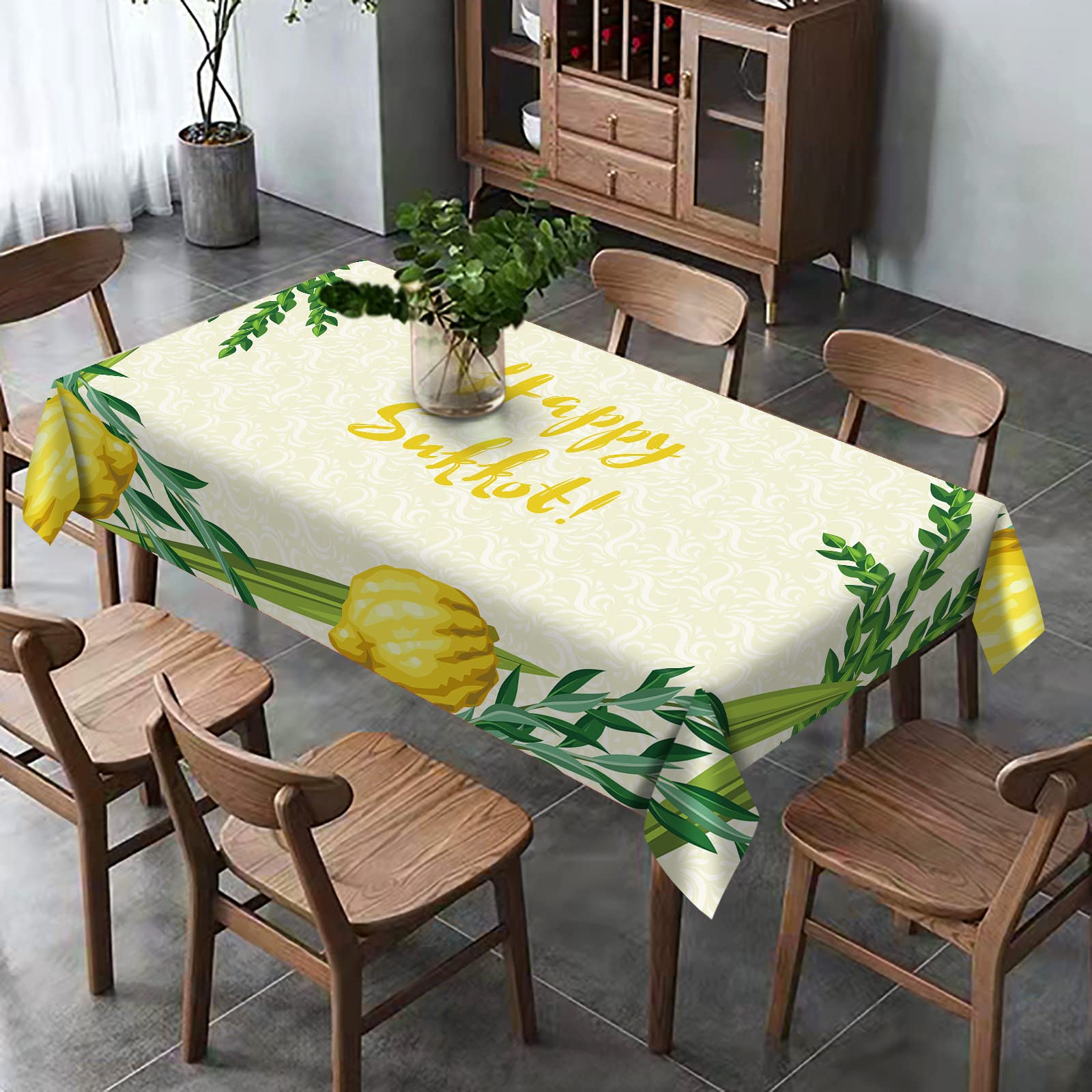 Hafangry Sukkah Table Cloth Sukkot Etrog Hadass Aravah Lulav Decor Jewish Holiday Party Decorations Supplies Kitchen Dining Room