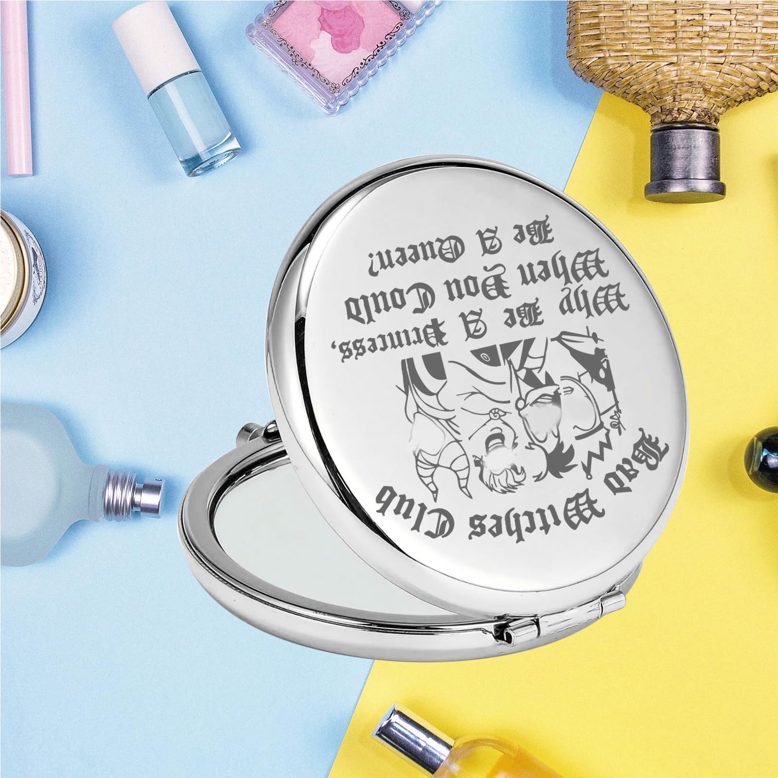 Keychin Villains Club Pocket Mirror Evil Queen Fans Gifts Bad Witches Club When Be A Princess When You Could Be A Queen Compact