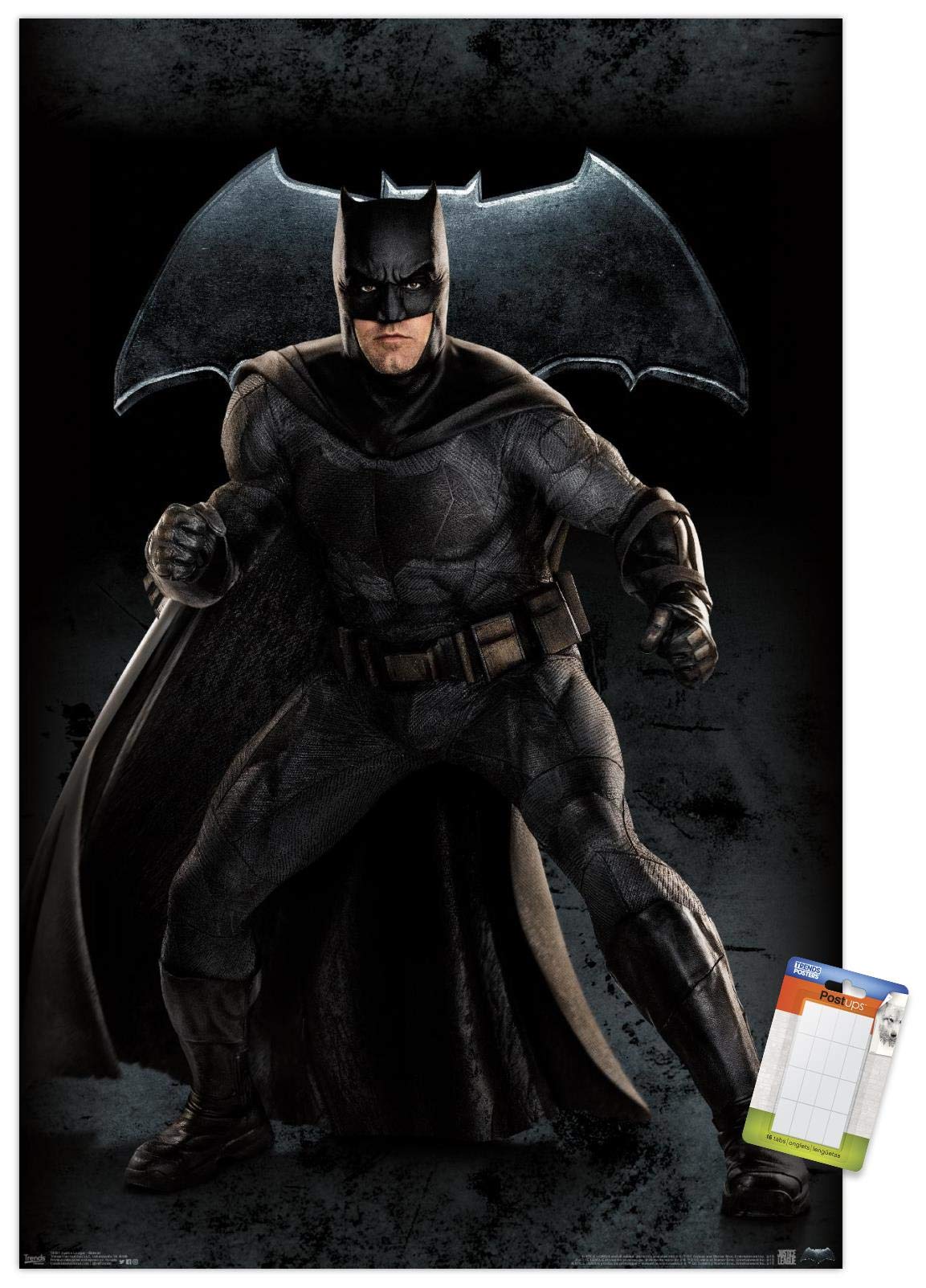 Trends International Dc Comics Movie - Justice League - Batman Wall Poster, 22.375'' X 34'', Poster & Mount Bundle
