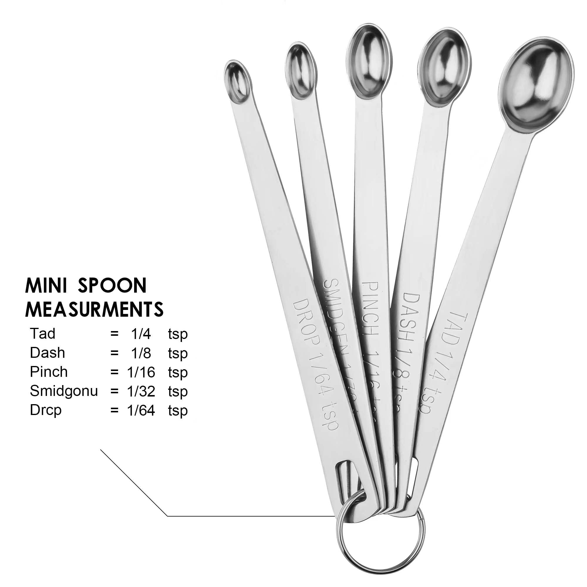 Kalsreui Measuring Spoons Set, Mini Teaspoon Measuring Spoons, Tiny Tsp Metal Measuring Spoons, Stainless Steel Measuring Spoons