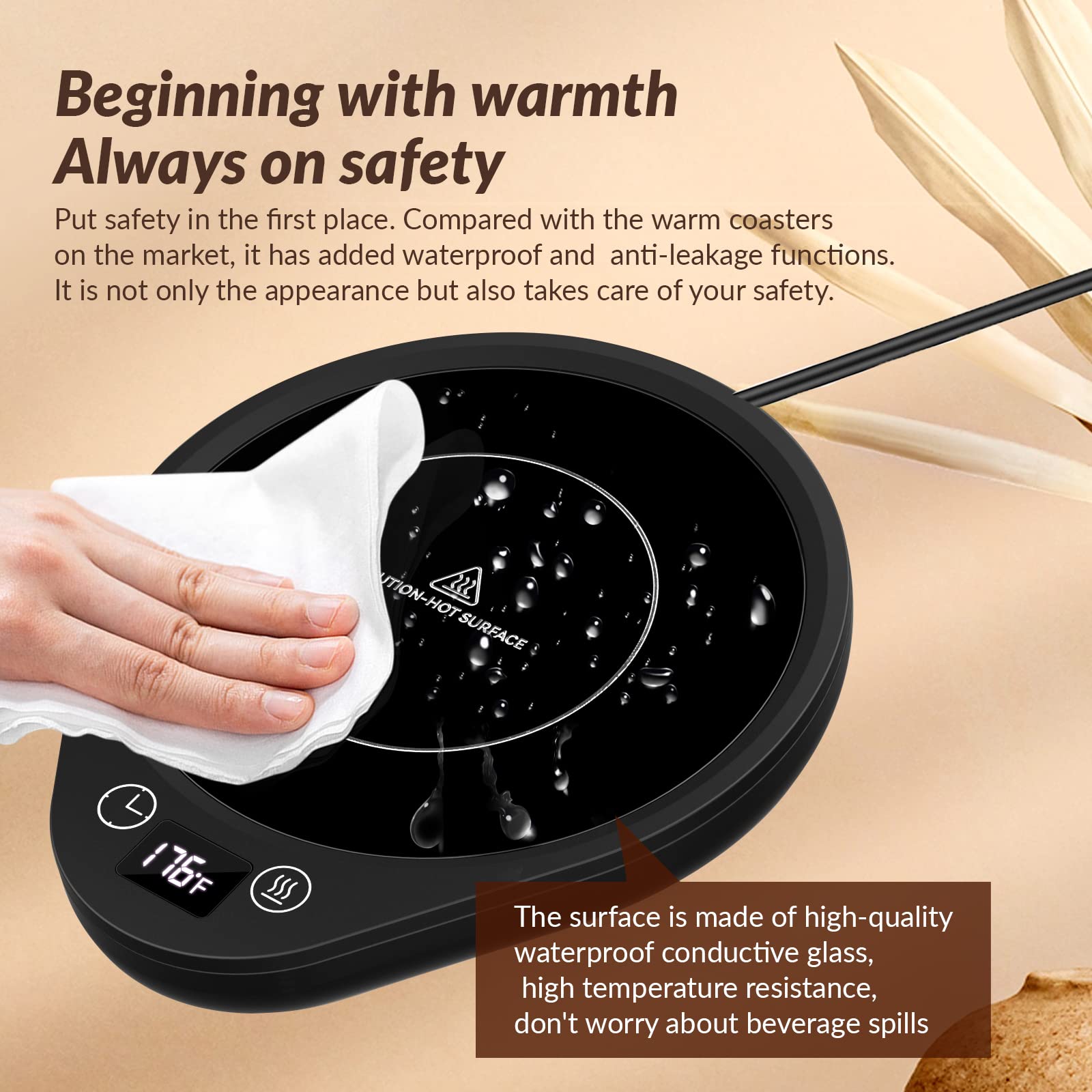 Mug Warmer, Upgrade Coffee Warmer & Cup Warmer For Desk With 3 Temperature Settings, More Hot Coffee Mug Warmer With Timer, 4H A