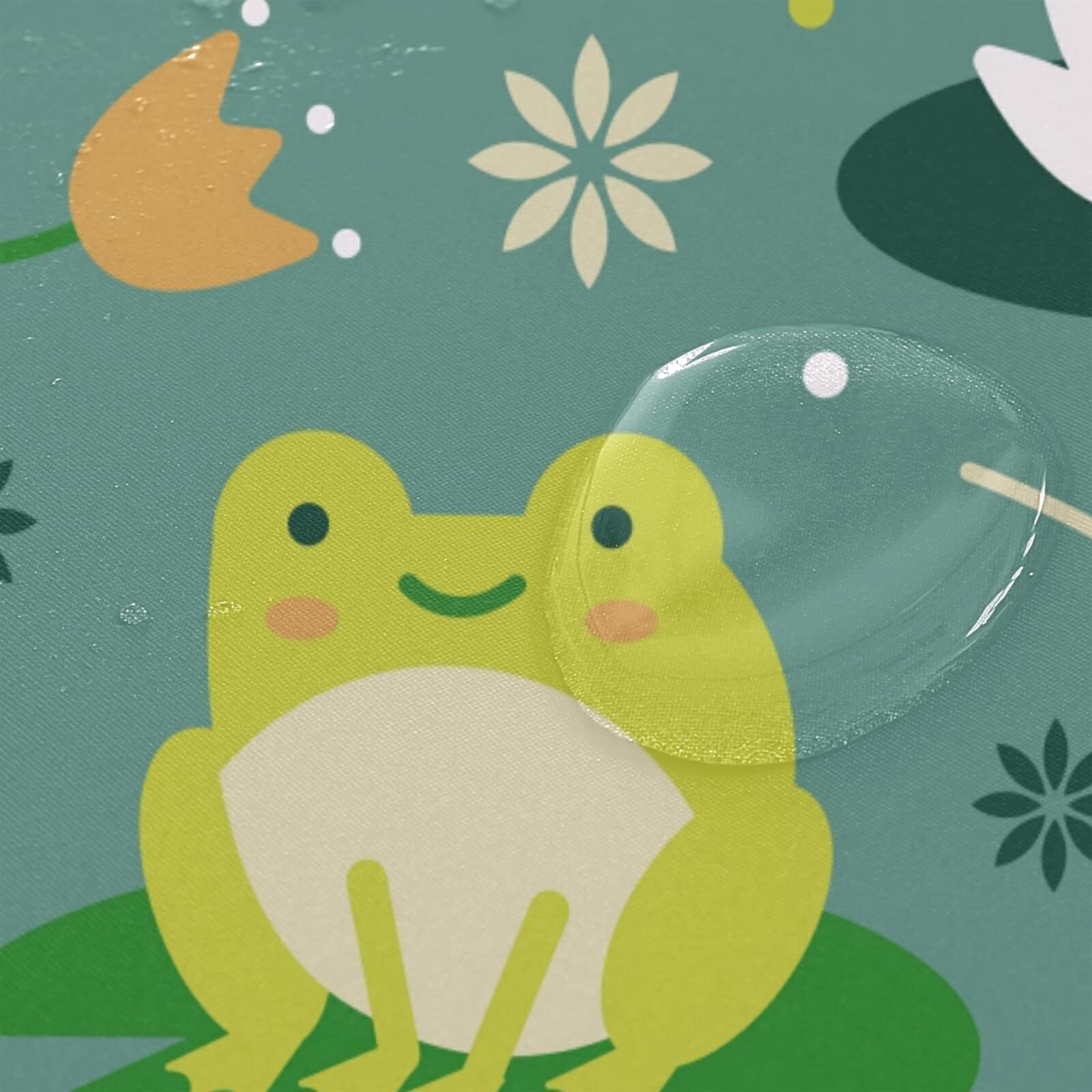Wellday Cute Frogs Shower Curtain Bathroom Decor Waterproof Fabric Shower Curtains With Hooks 60X72 Inch