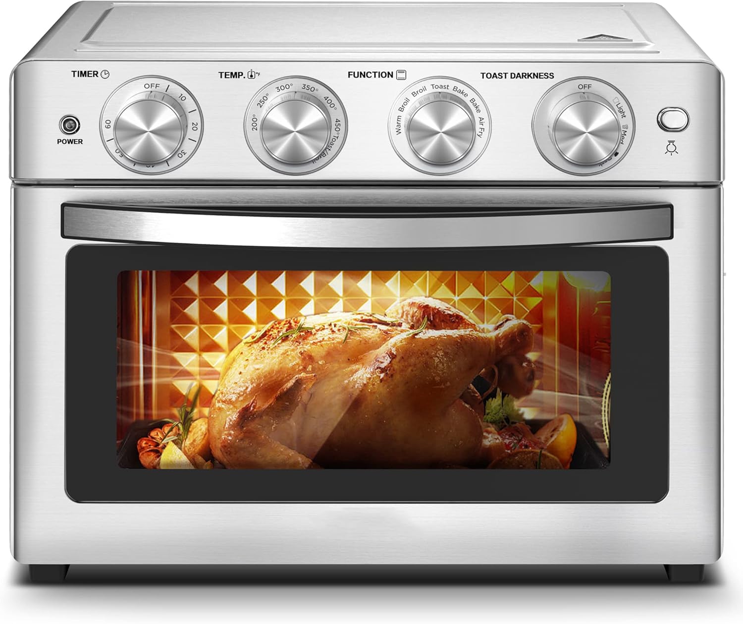Exra Large Air Fyer Toster Oven Combo, Big Air Fryer, Toast Oven with Bake, Roast, Pizza, Easy to Use & Clean, 6 Slice Toast, St