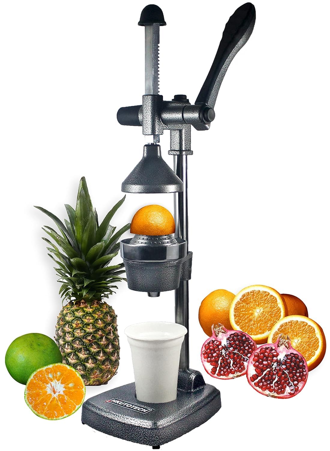 Hkutotech Aluminium Hand Press Citrus Fruit Juicer, Manual Cold Press Juicer And Squeezer For Fruits And Vegetables  Big (Made 