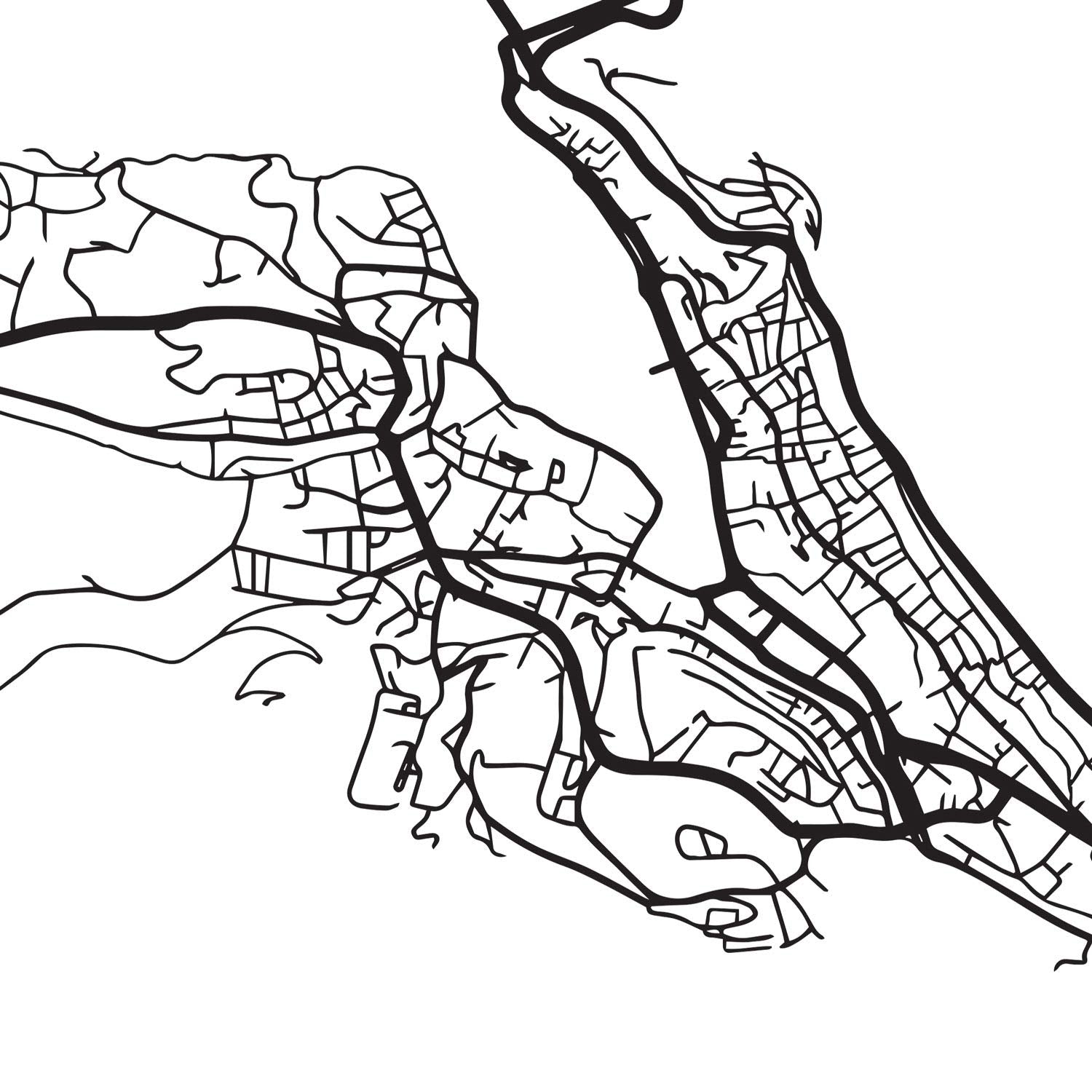 Nacnic Print City Map Dubrovnik Scandinavian Style In Black And White. Poster 11'X17' Size Printed Paper Unframed 250 Gr. Painti