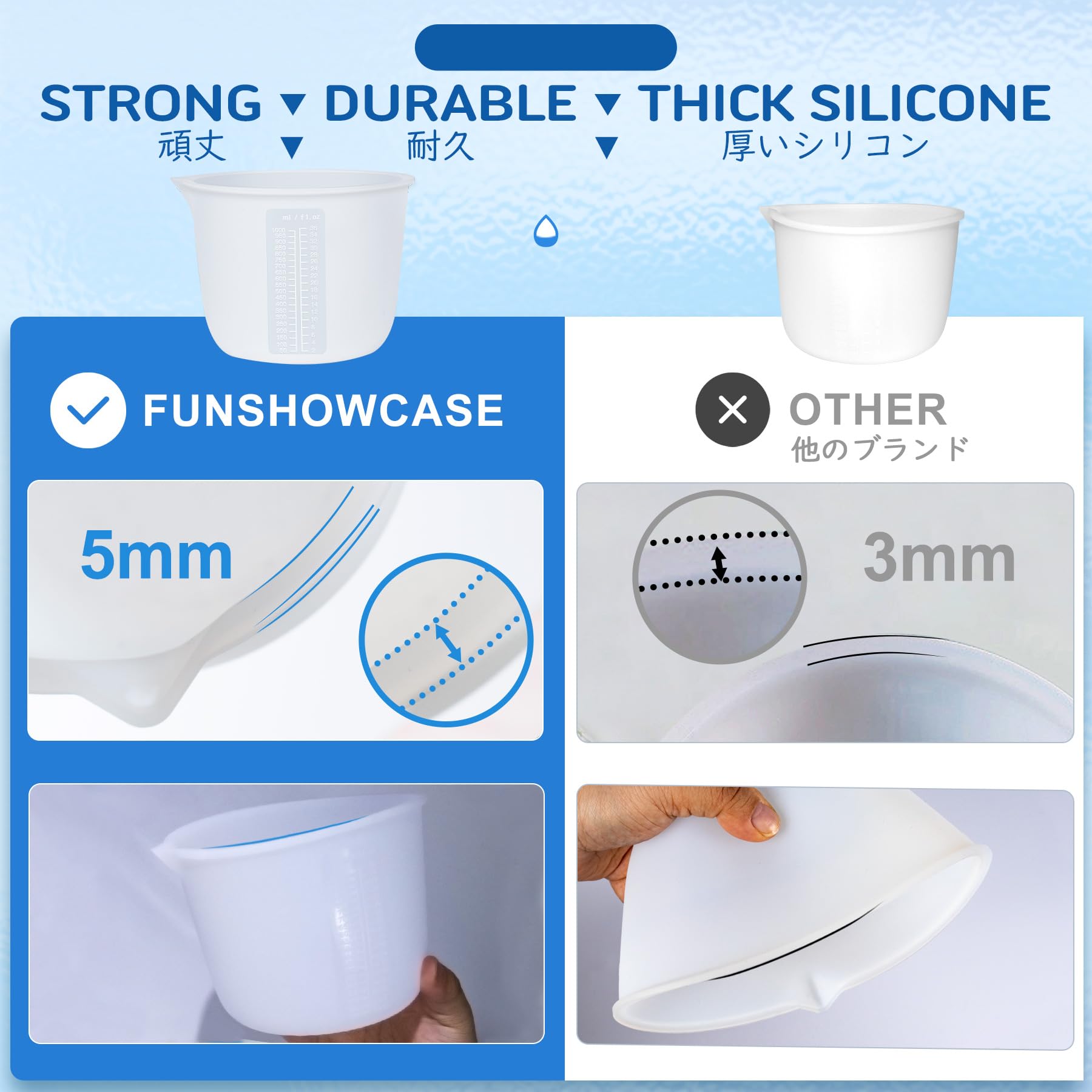 Silicone Measuring Bowl-Epoxy Resin, Fluid Art, Butter, Chocolate-Squeeze Pour Mixing-Bpa Free-Large Set Of 2 1000Ml/36Oz(4 Cups