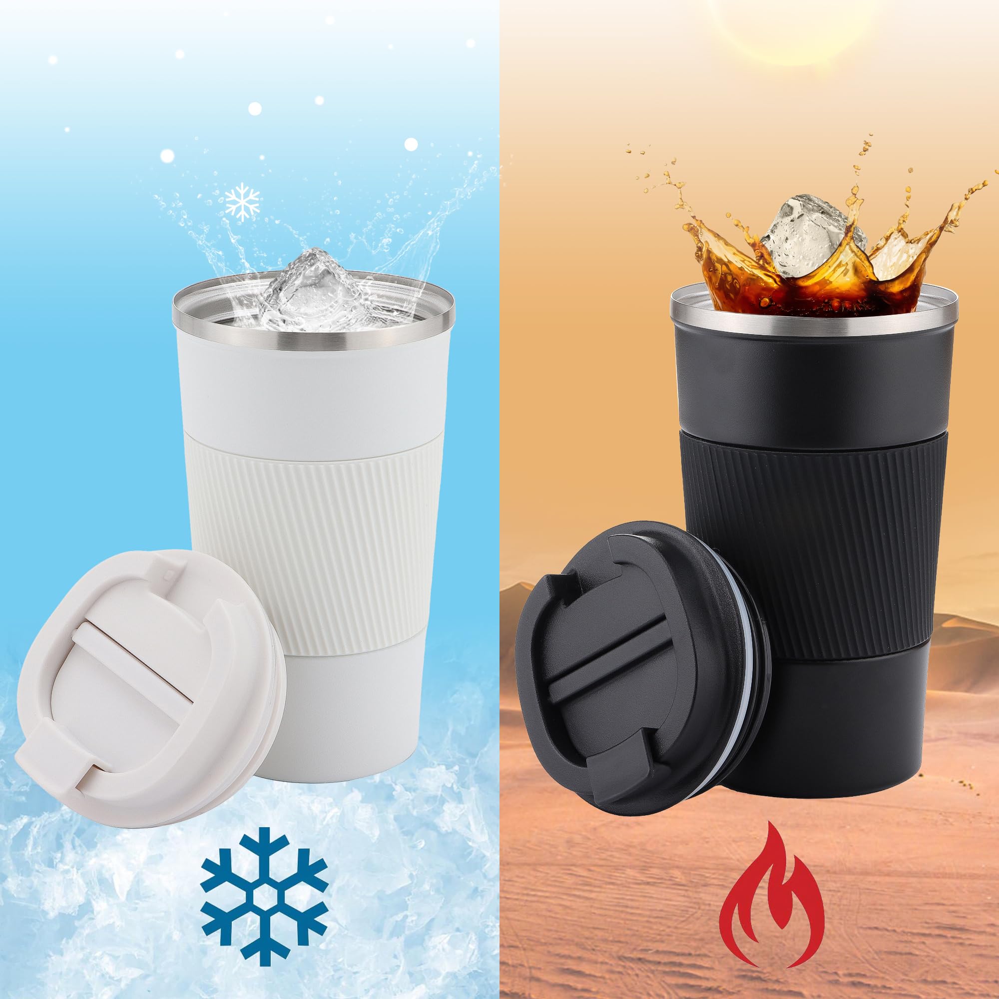 Goofit Vacuum Mug, Insulated Coffee Mug,500 Ml,Double-Walled Thermal Travel Mug,100% Leak-Proof - Stainless Steel Drinking Cup W