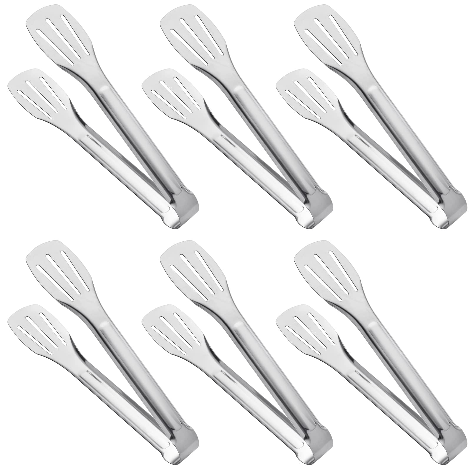 Serving Tongs Kitchen Tongs,Buffet Tongs, Stainless Steel Food Tong Serving Tong,Small Tongs 6 Pack (7 Inch)