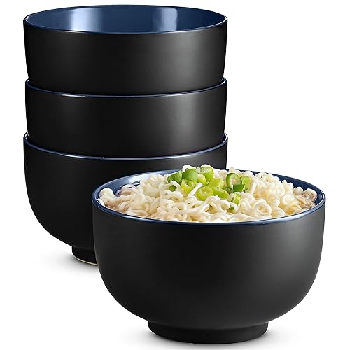Kook Ceramic Japanese Noodle Bowl Set, Large Capacity, For Ramen, Udon, Soba, Pho And Soup, Microwave And Dishwasher Safe, 34 Oz