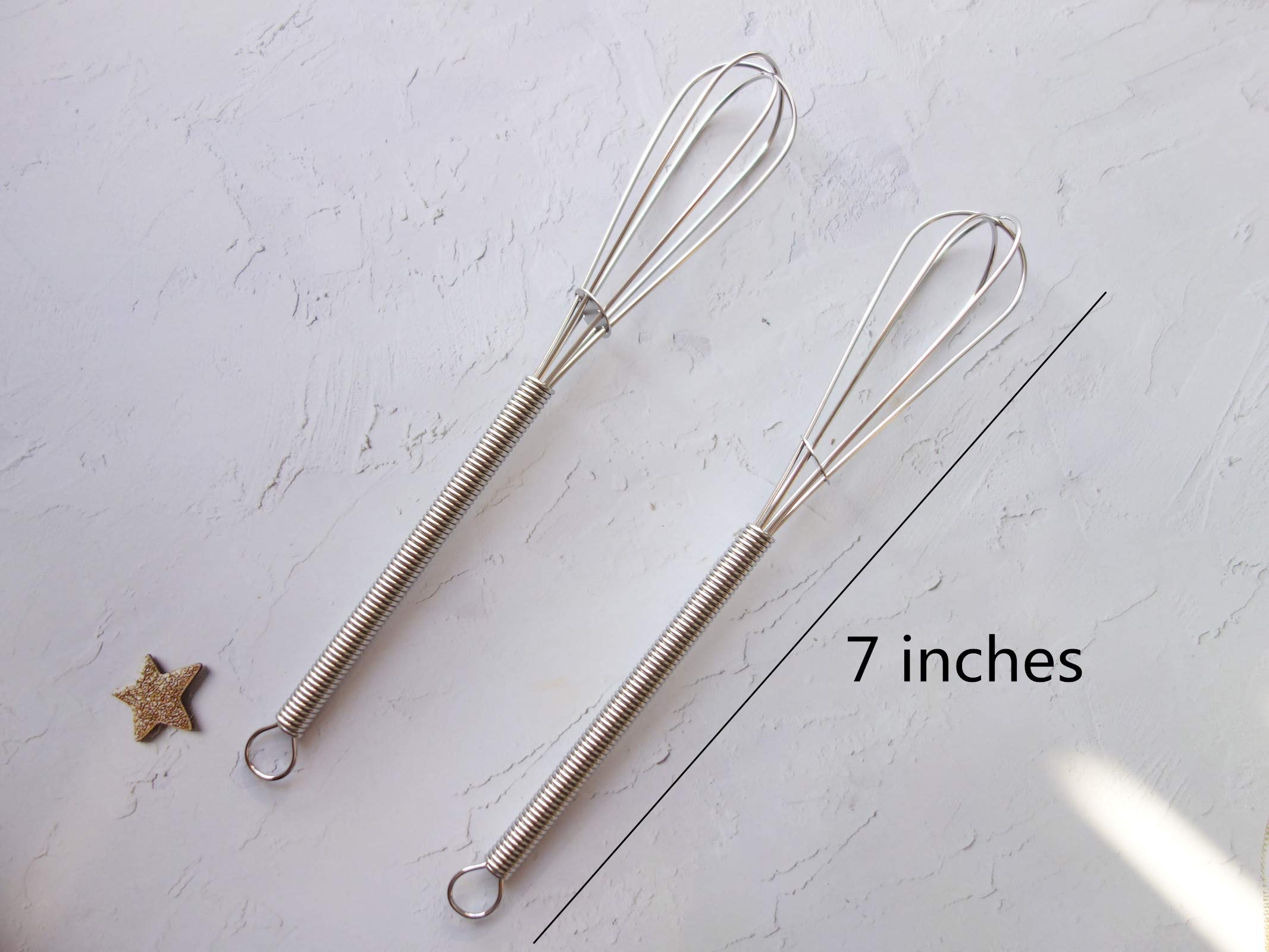 Erewa Mini Wire Whisks Set Of 5 Pcs 7 Inches Small Stainless Steel Whisks For Cooking