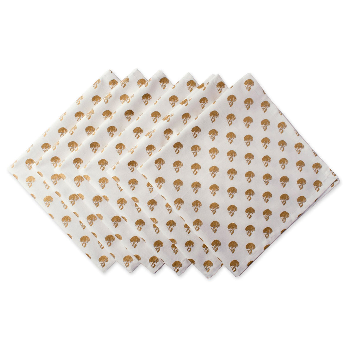 Dii Decorative Kitchen & Tabletop Gold Skull Halloween Collection, Napkin, 6 Piece