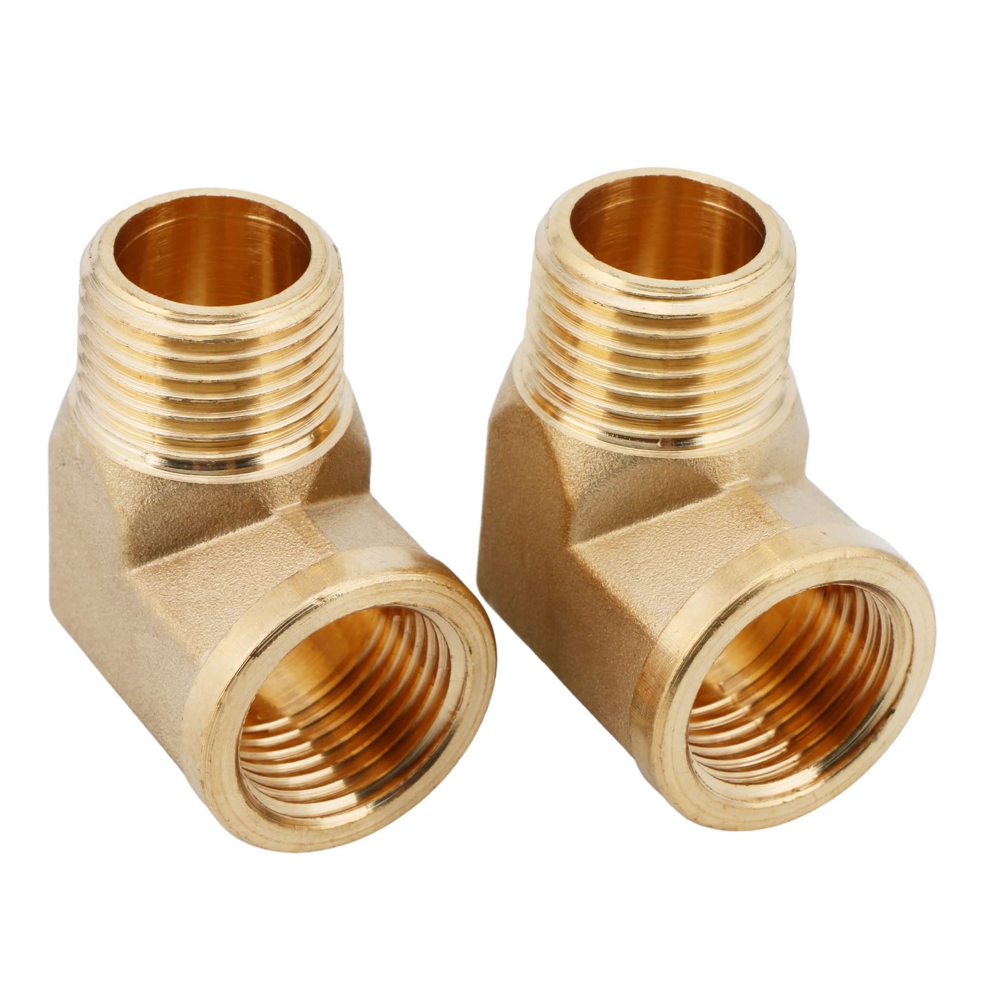 Us Solid 2Pcs 90 Degree Barstock Street Elbow Brass Pipe Fitting 12 Npt Male Pipe To 12 Npt Female