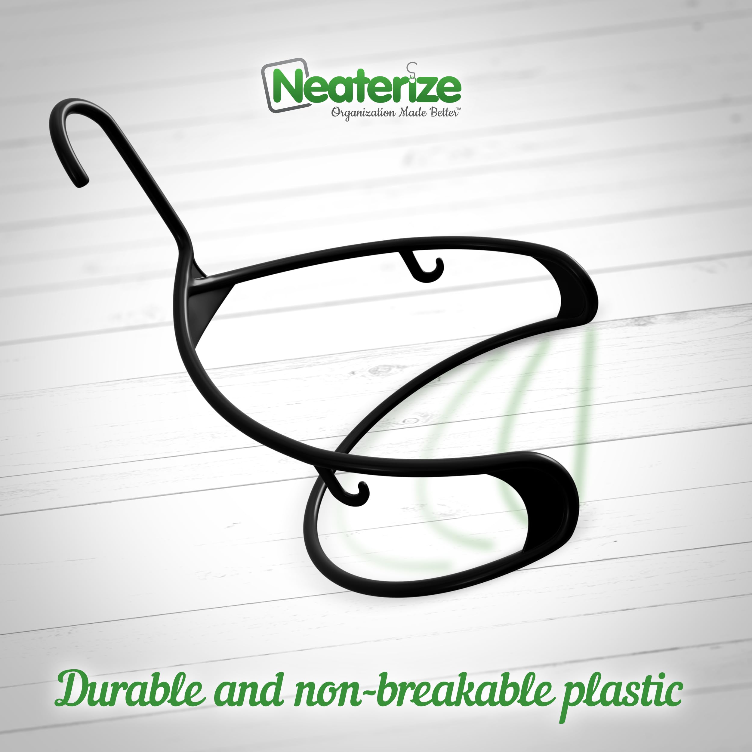 Plastic Hangers 50 Pack Black - Clothes Hangers - Makes The Perfect Coat Hanger And General Space Saving Clothes Hangers For Clo