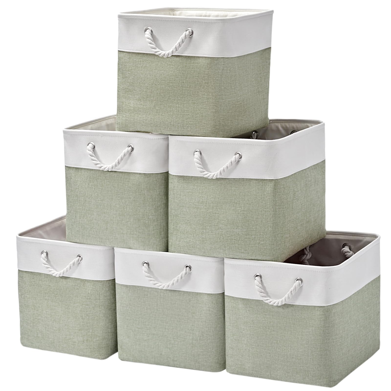 Isemingla 13 X 13 Inch Extra Large Storage Cubes,6 Pack Cube Storage Bins For Shelves,Fabric Collapsible Storage Bins With Handl