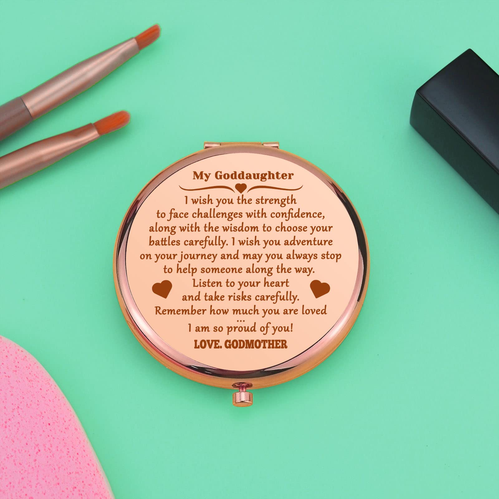 Goddaughter Gifts From Godmother God Daughter Gifts For Girls Compact Makeup Mirror Baptism Gifts For Women Inspirational Birthd