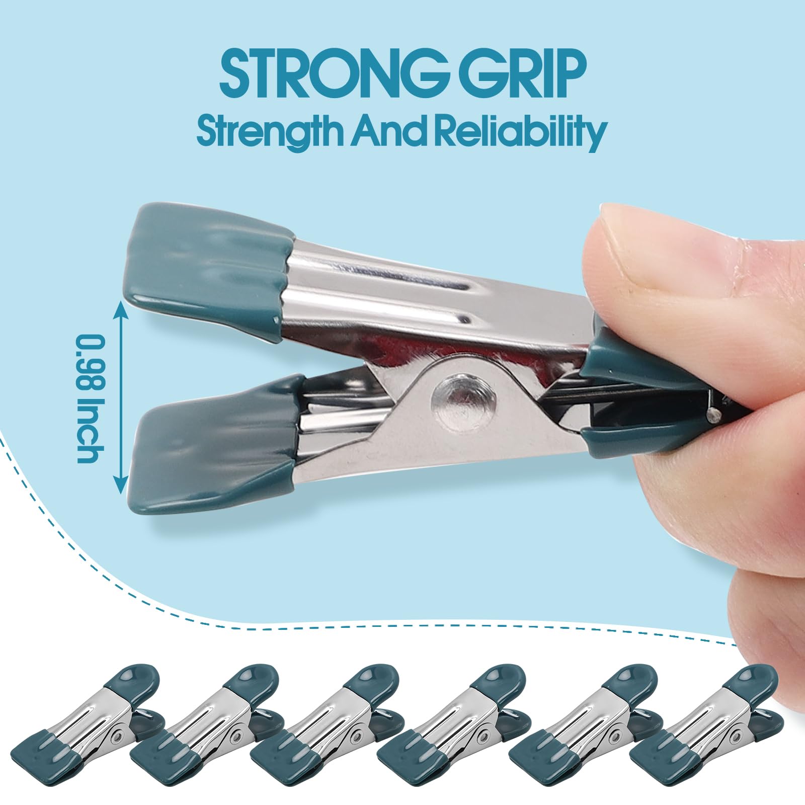 Clothes Pins Heavy Duty 30 Pack - 2.17 Inch Metal Chip Clips, Clothespins For Photo Drying Clothesline Laundry Sock, Bag Clips F